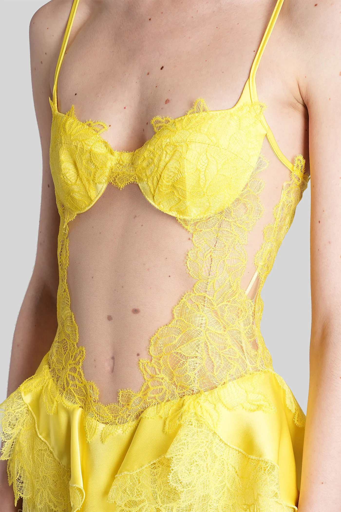 Long dress in yellow nylon - Image 5