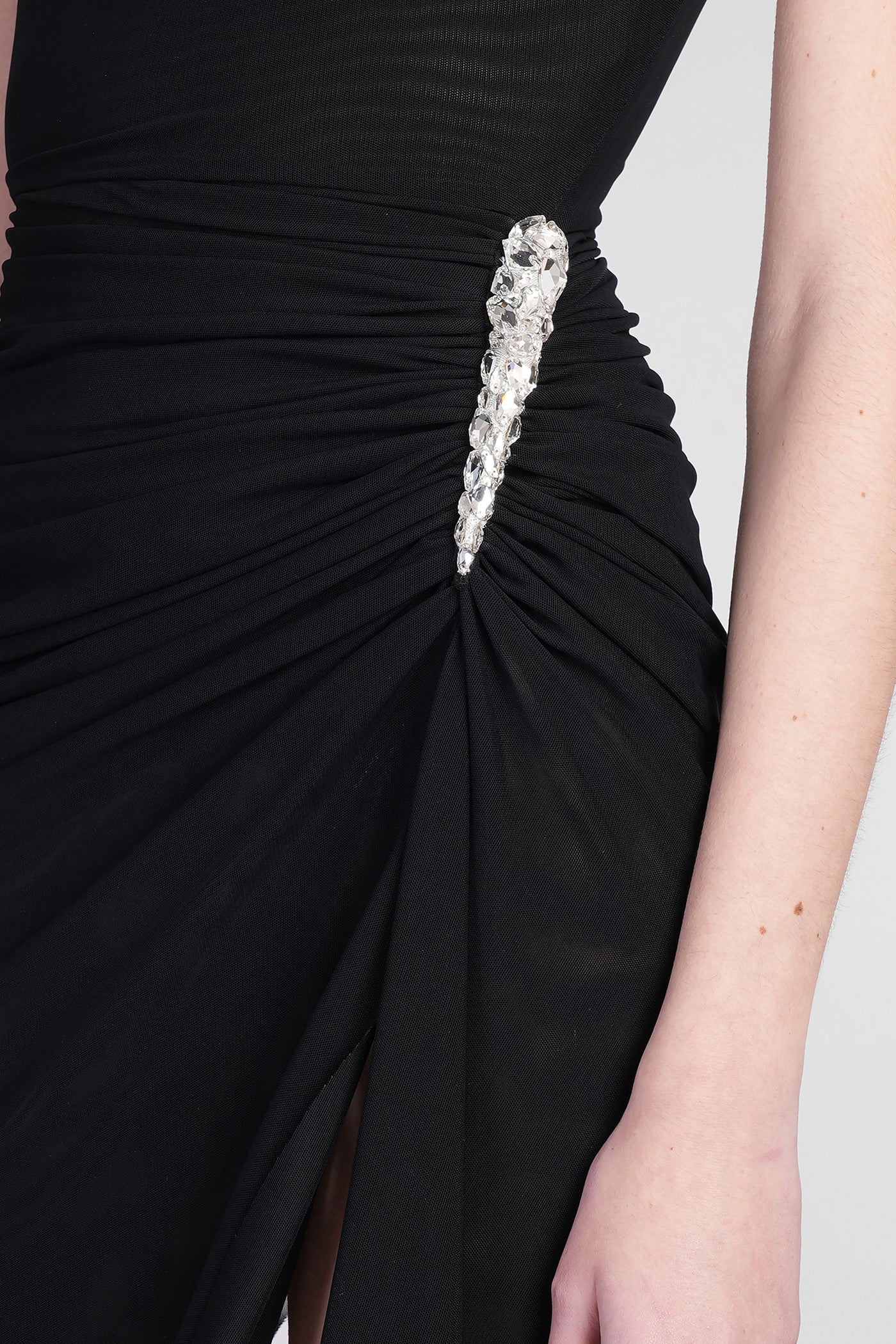 Mini dress in black polyamide - Image 5