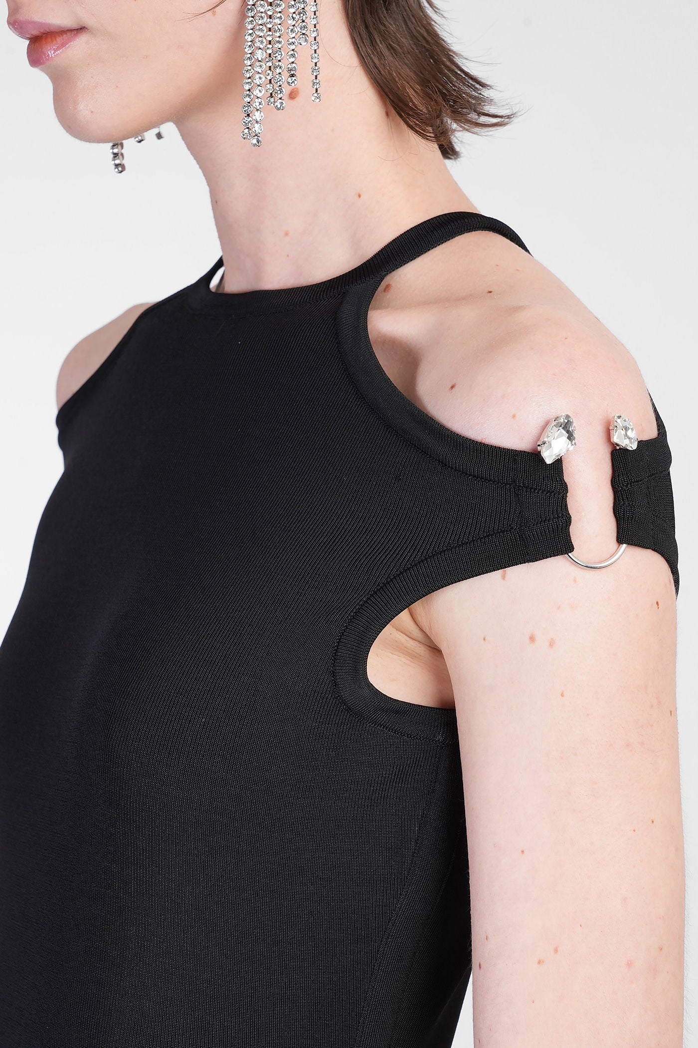 Mini dress in black Rayon - Image 5