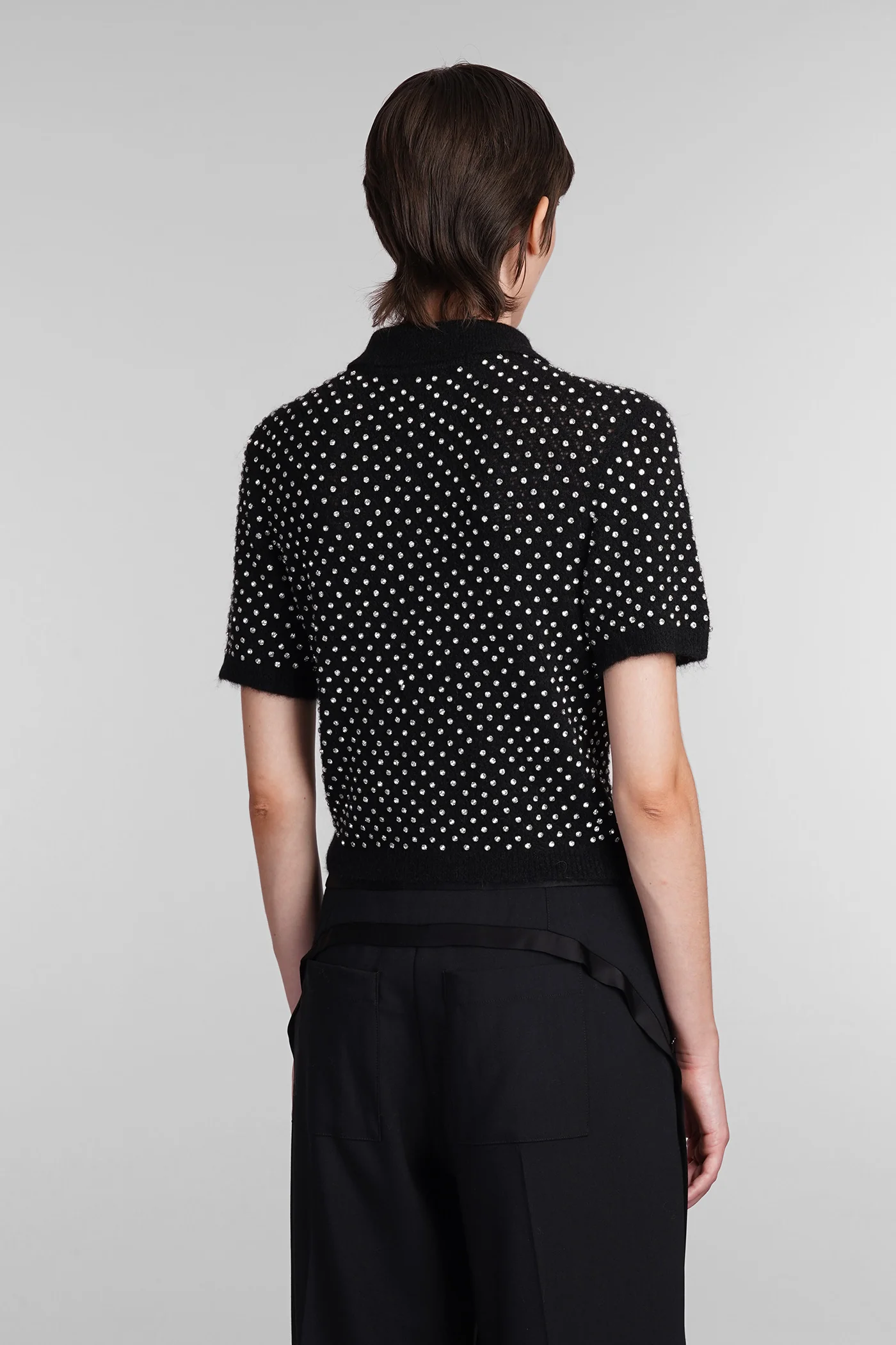Polo in black wool - Image 3