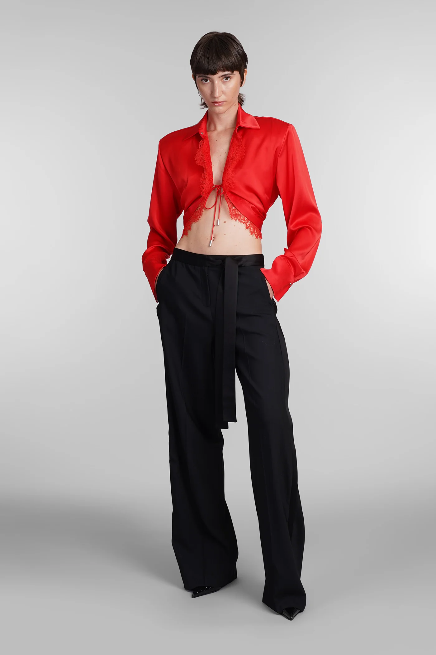 Shirt in red Triacetate - Image 2