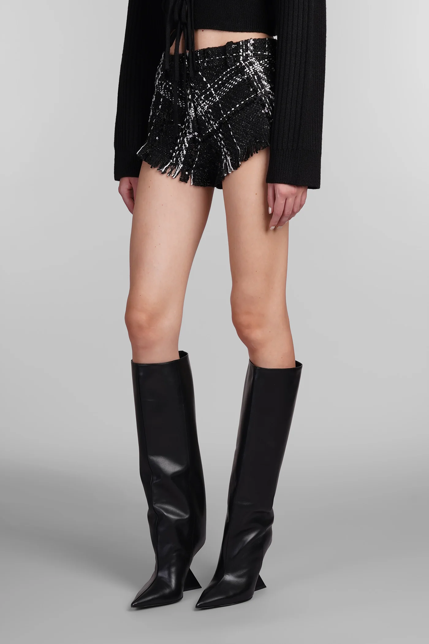 Shorts in black polyester - Image 4