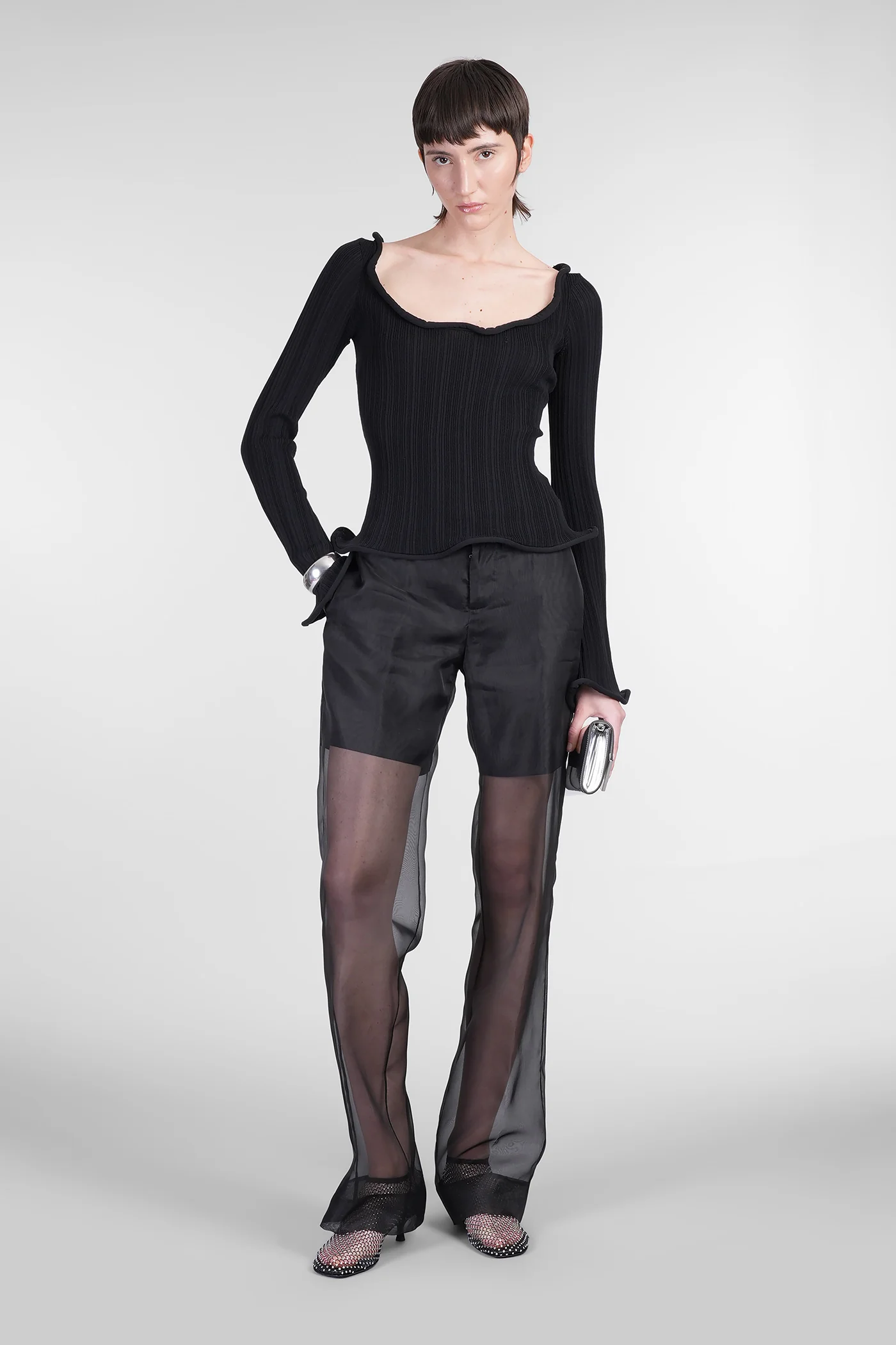 Pants in black silk - Image 2