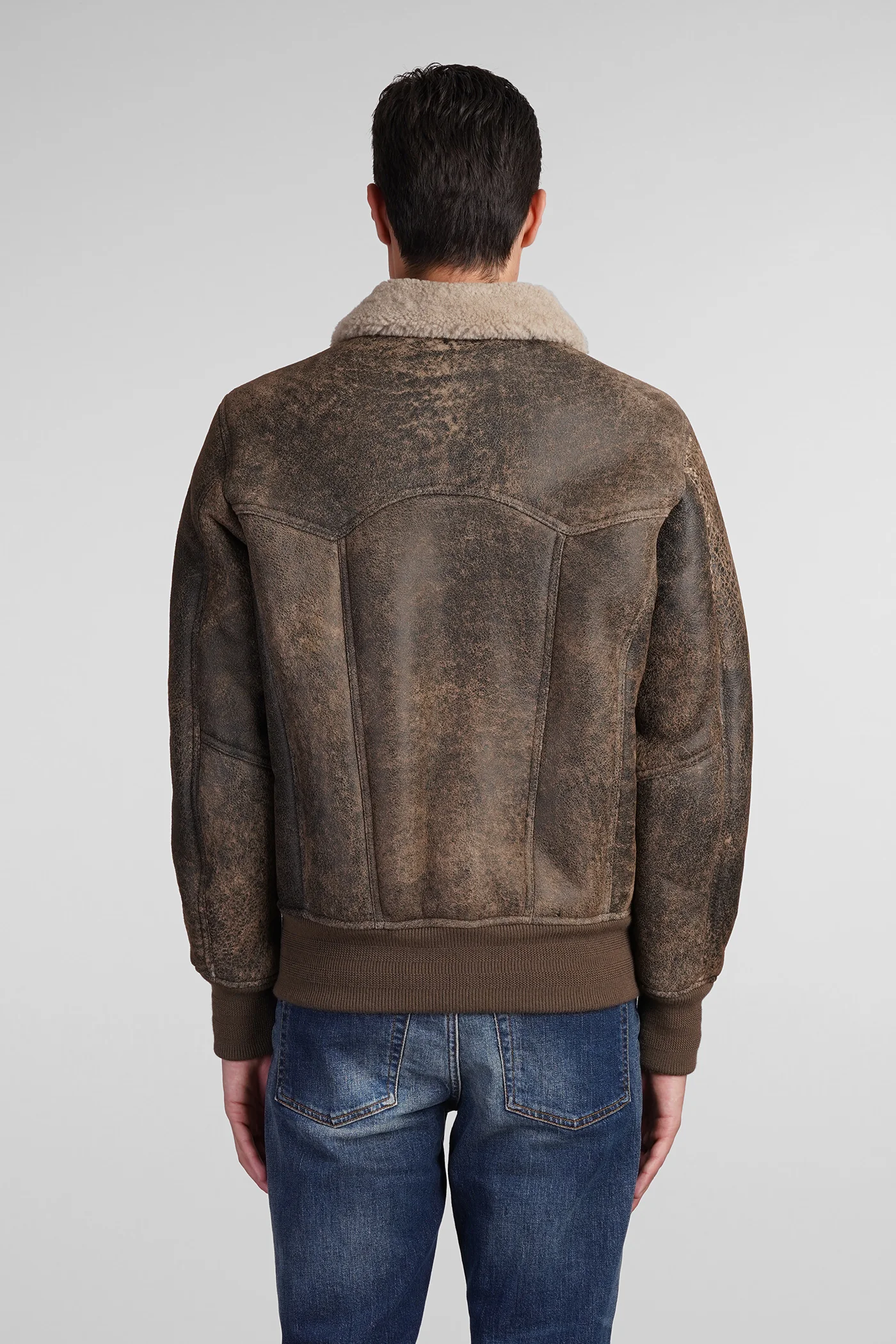 Shearling in brown leather - Image 3