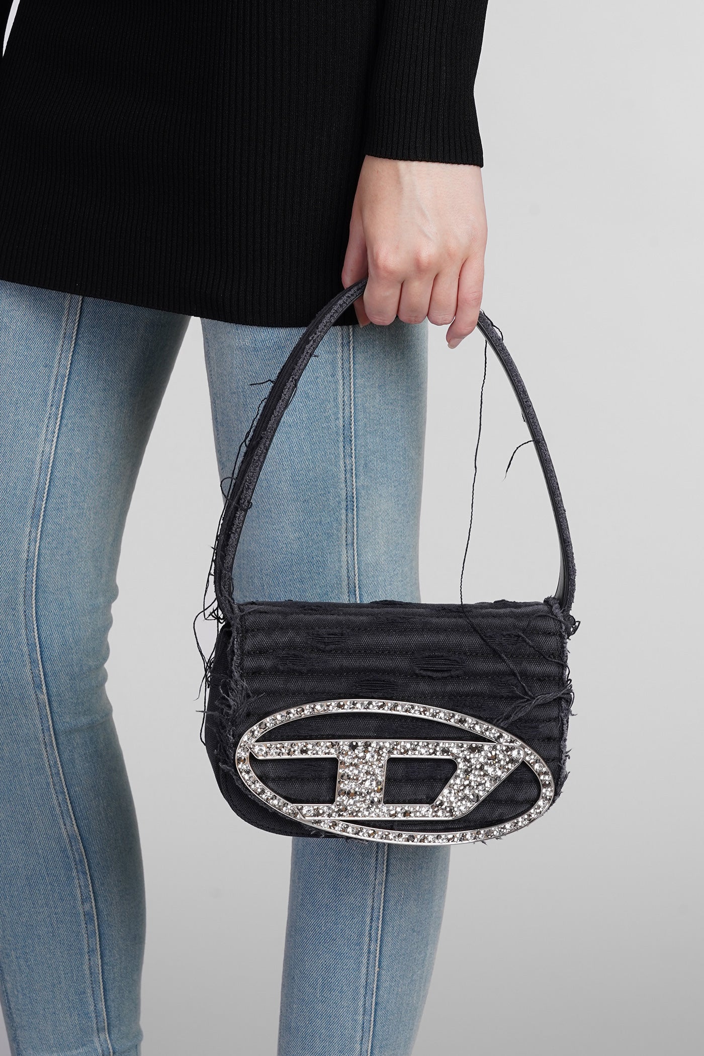 1dr Shoulder bag in black cotton - Image 5