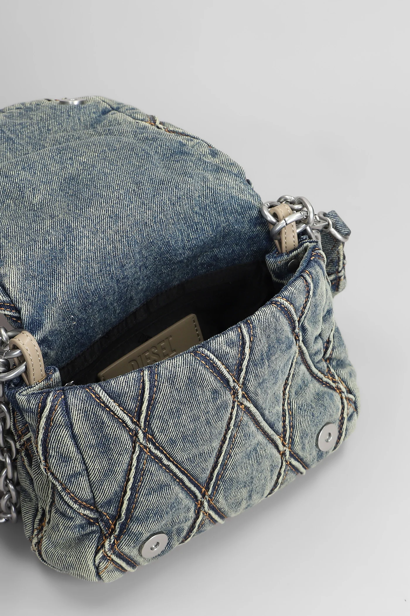 Charm d Shoulder bag in blue cotton - Image 4