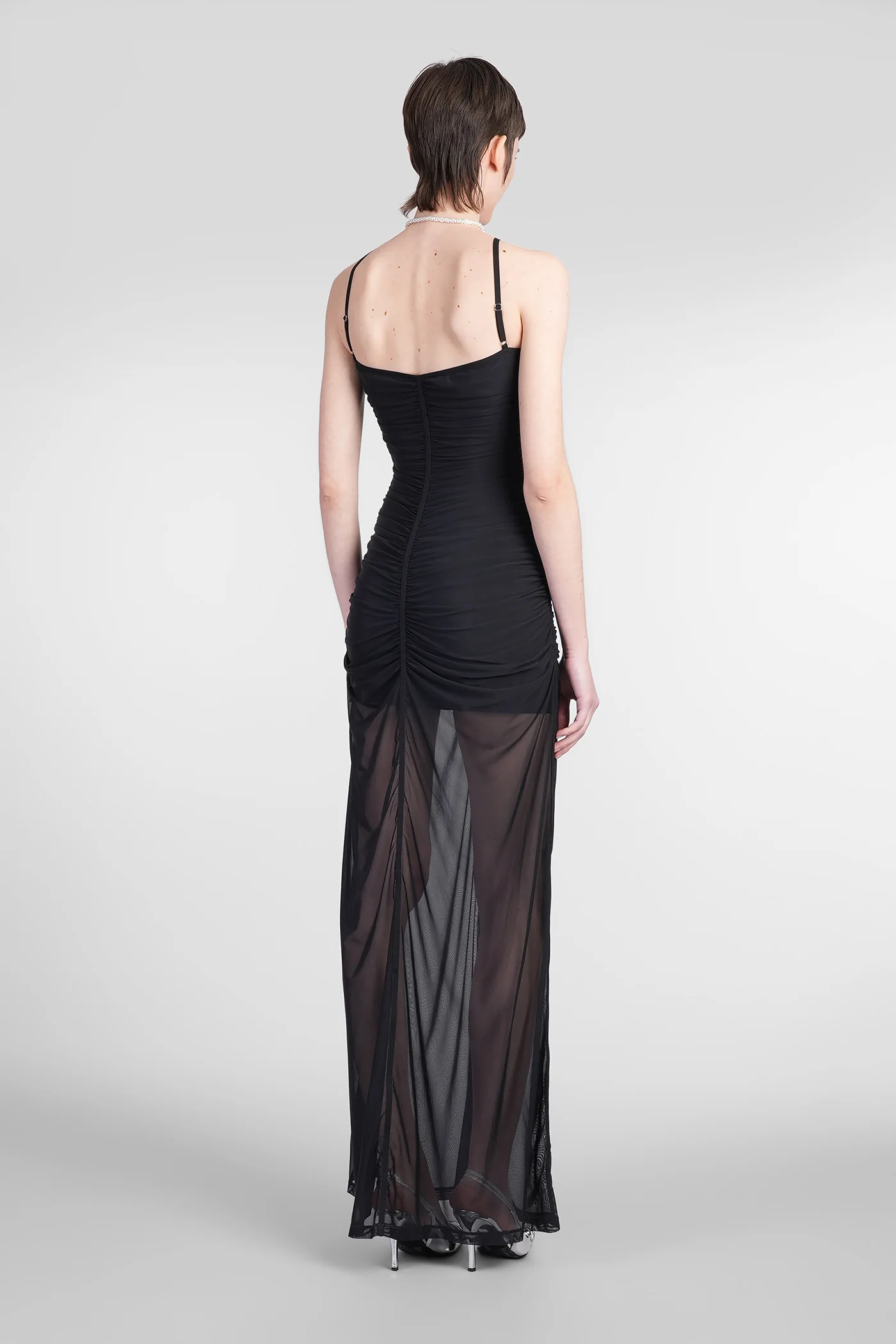 D amami Long dress in black polyamide - Image 3