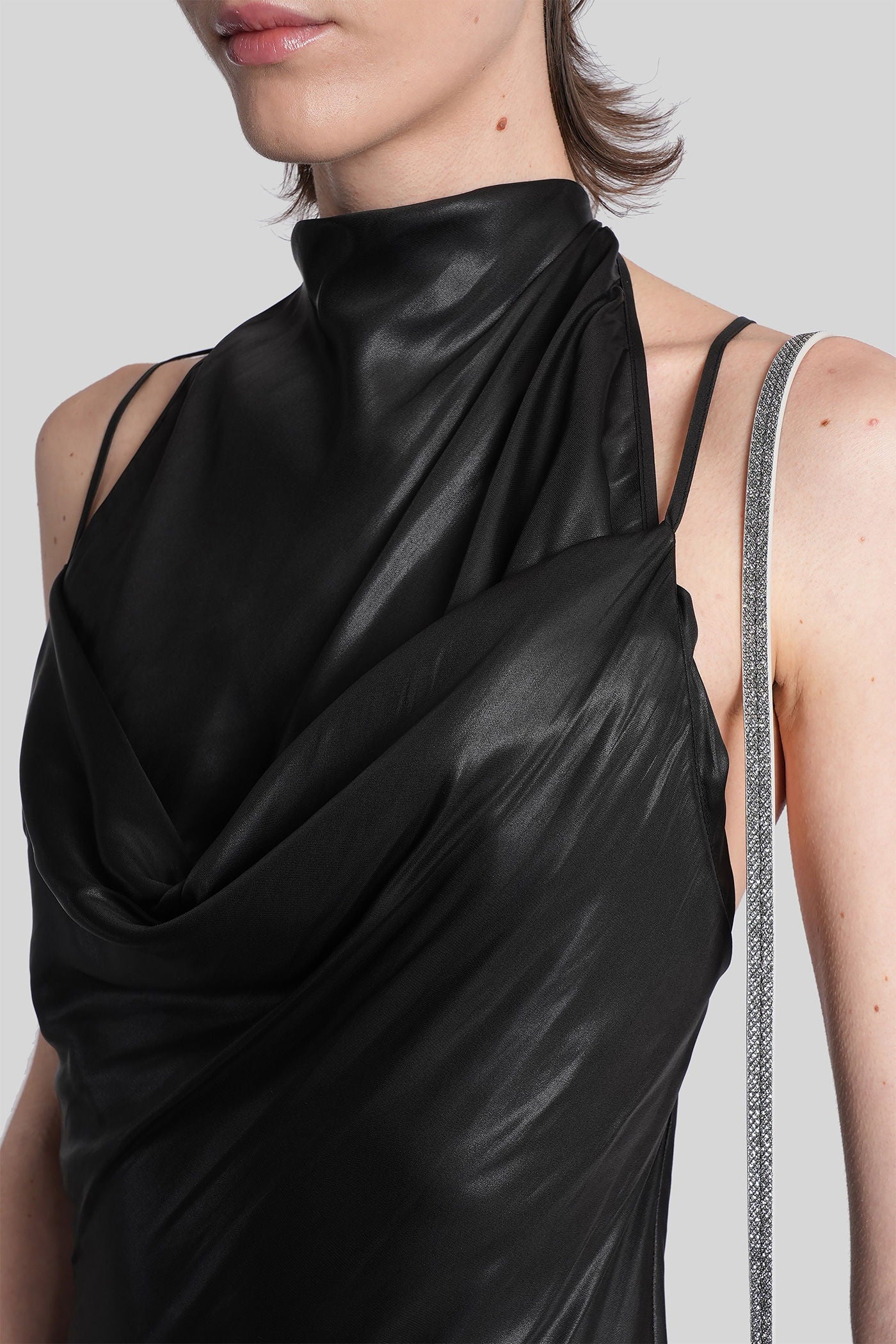 D-ebra-s1 Long dress in black polyester - Image 5