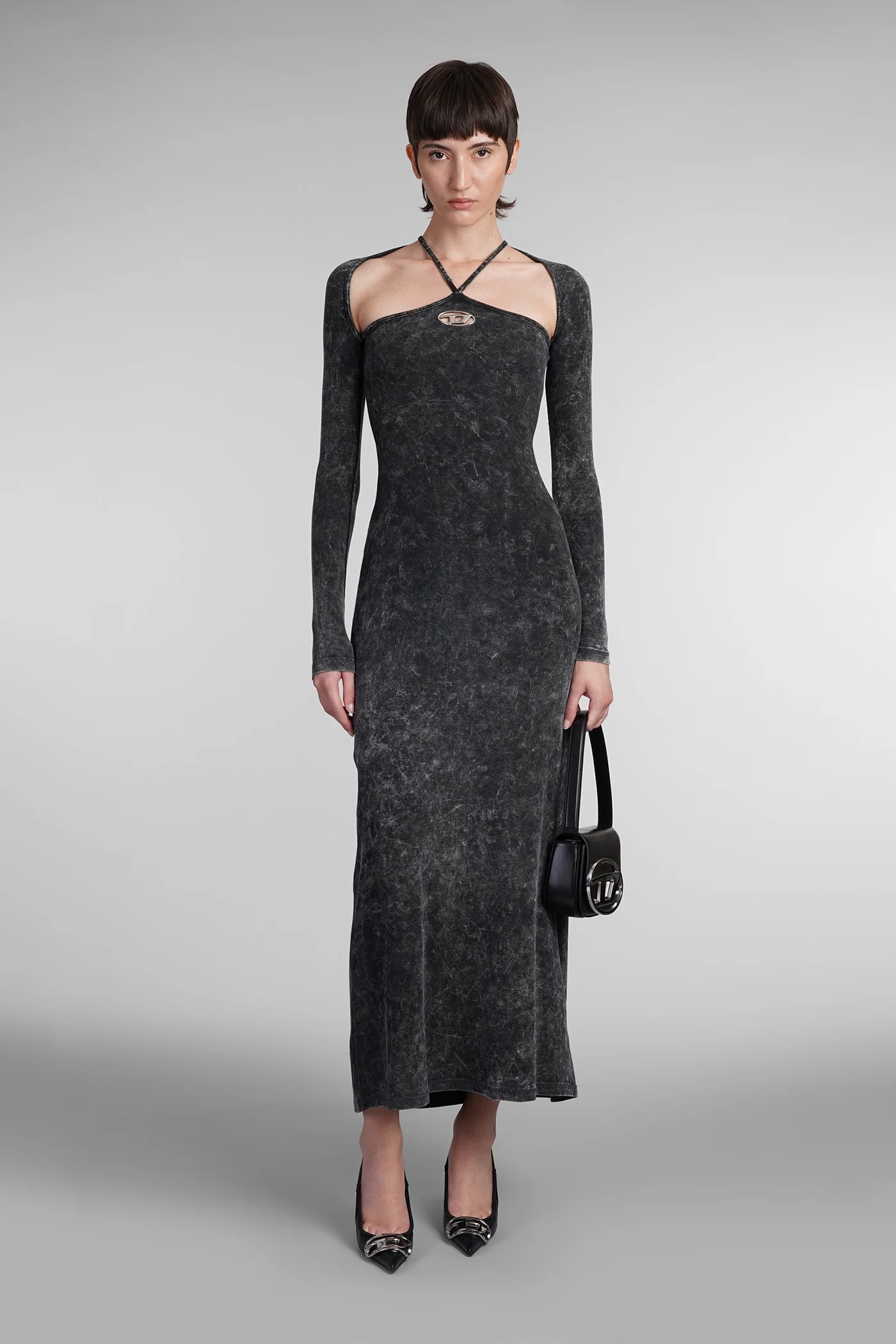D mariel Dress woman in grey cotton