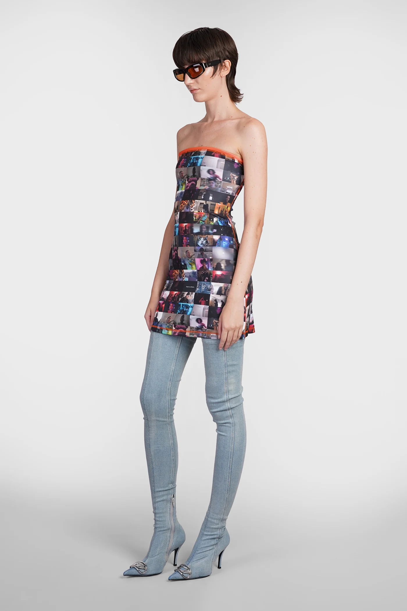 D platin Dress woman in multicolor polyester - Image 4