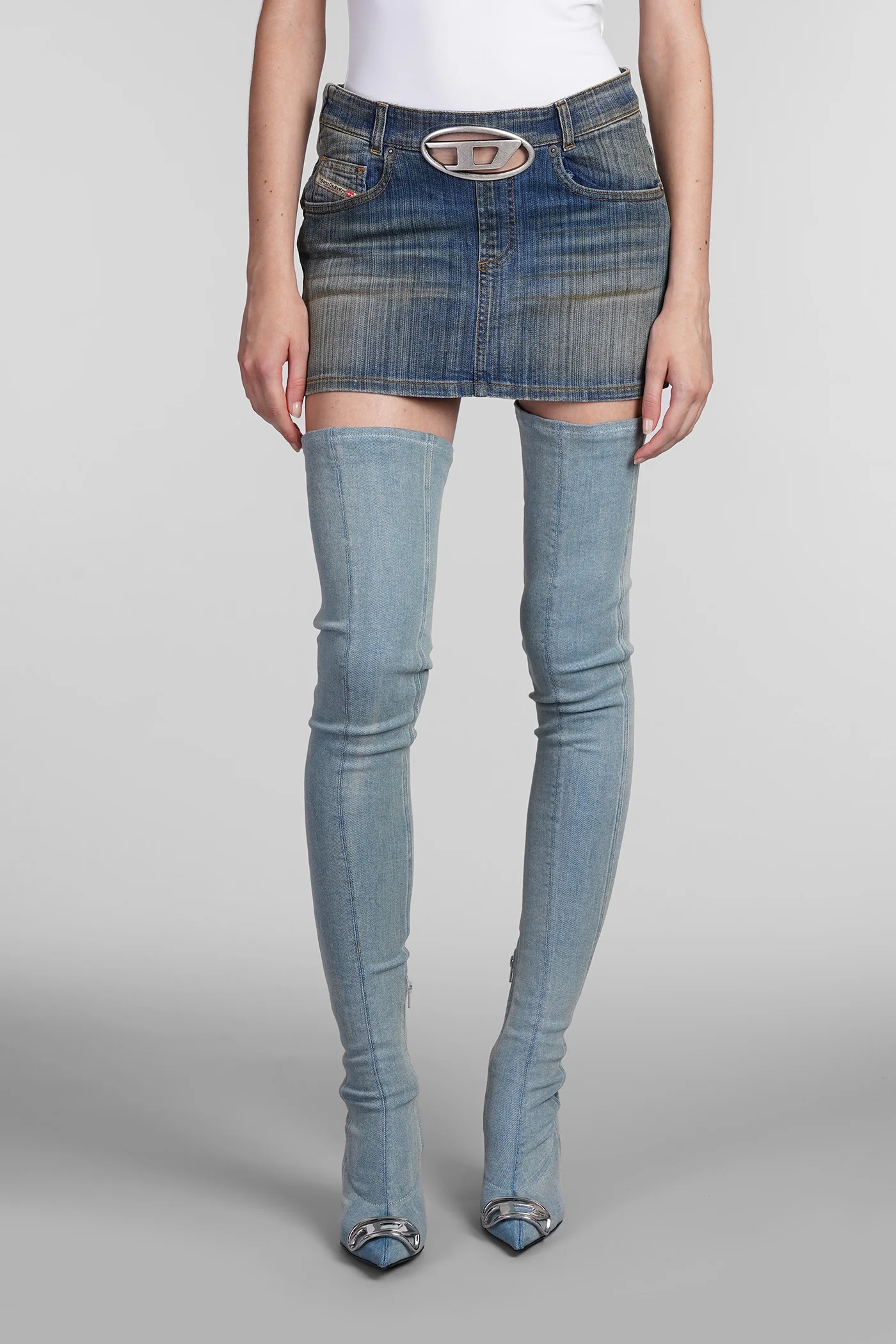 De ron s2 Skirt in blue denim