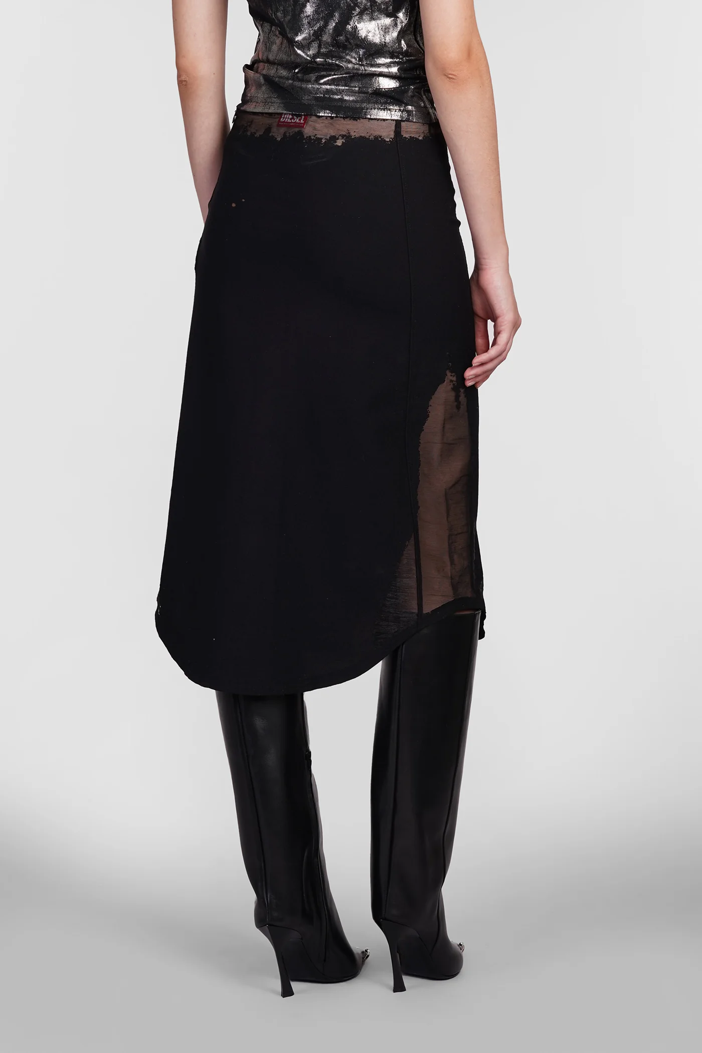 O malva Skirt in black cotton - Image 3