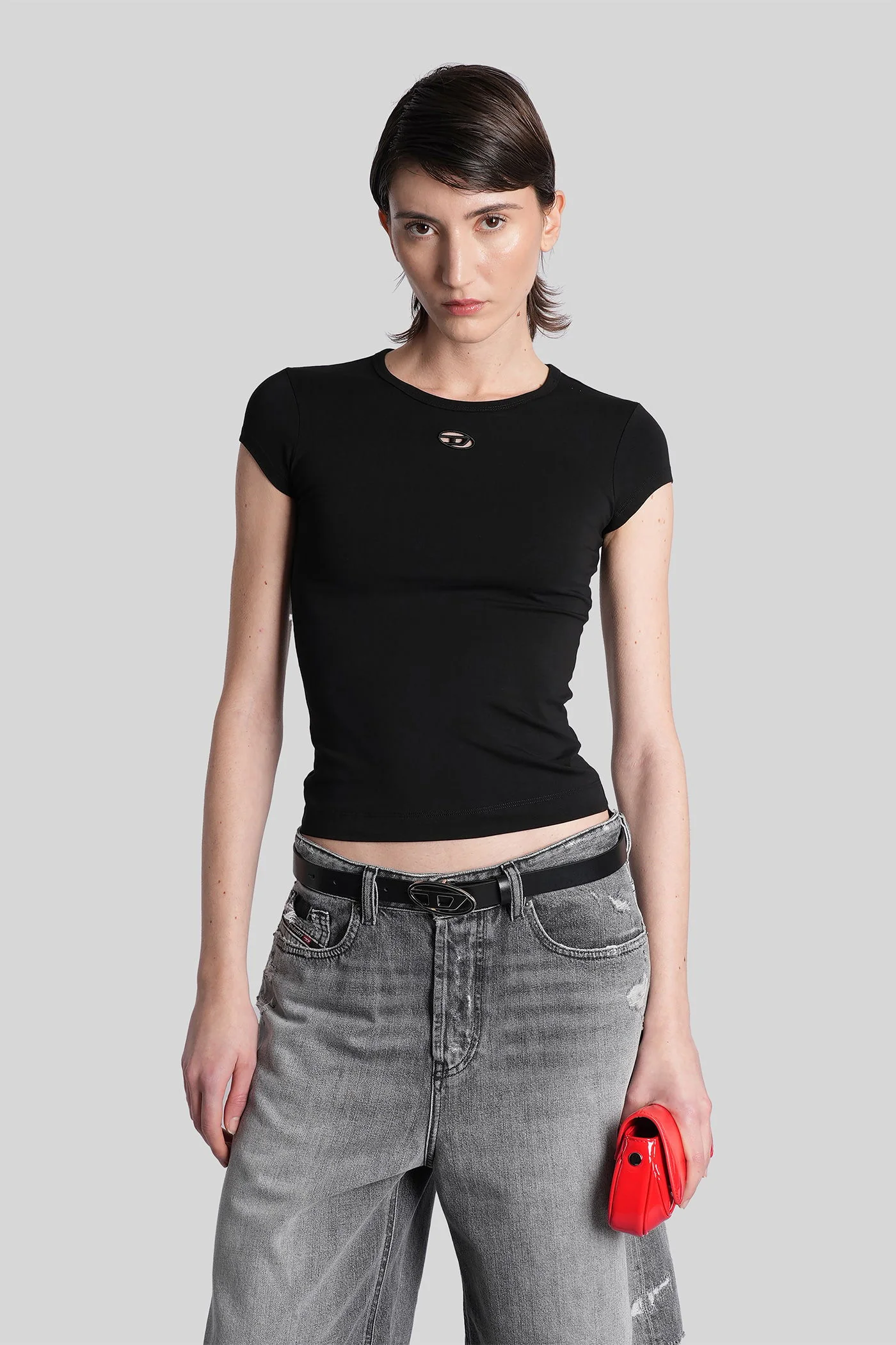 T-angie-od T-Shirt in black cotton