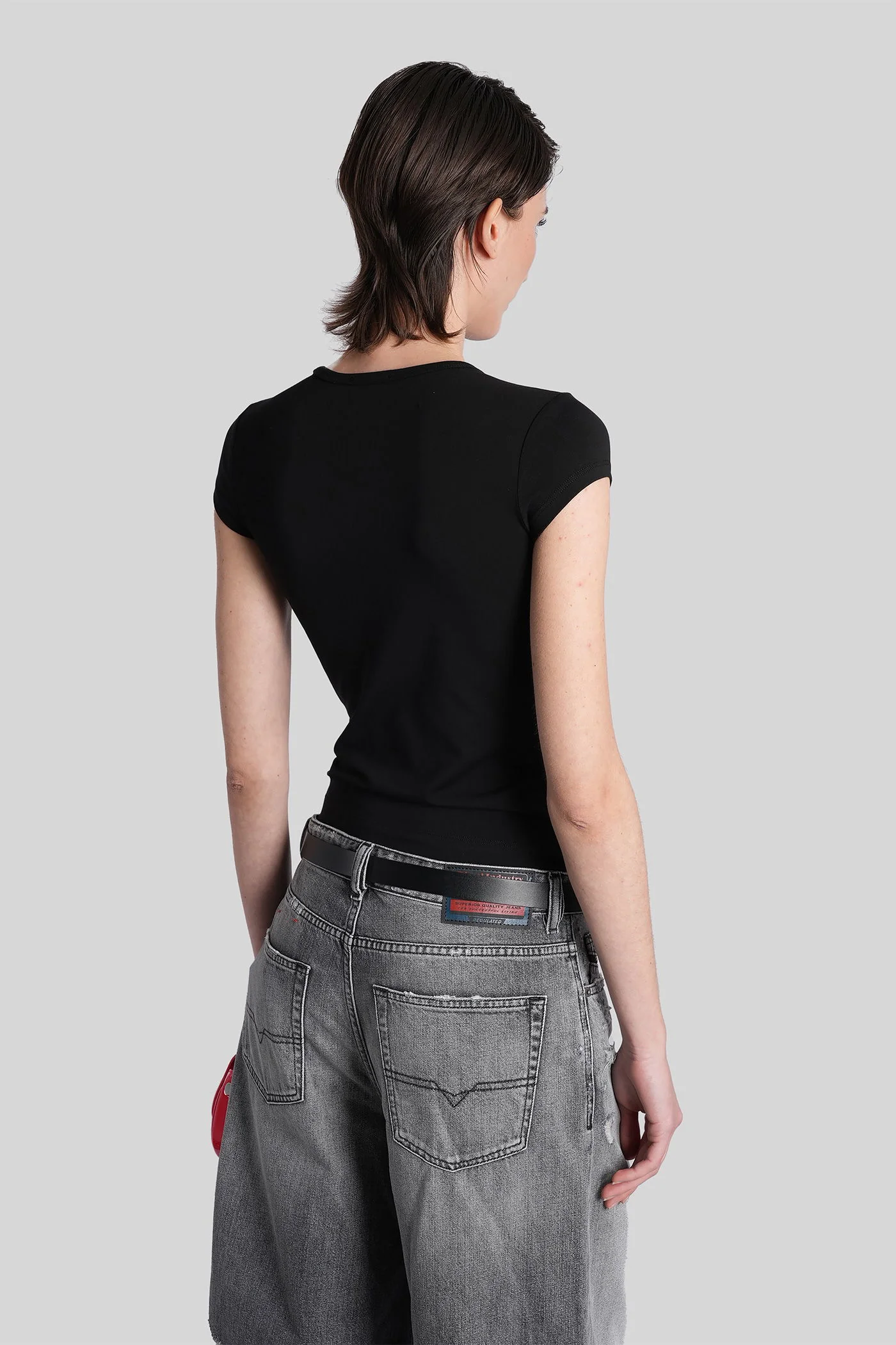 T-angie-od T-Shirt in black cotton - Image 3