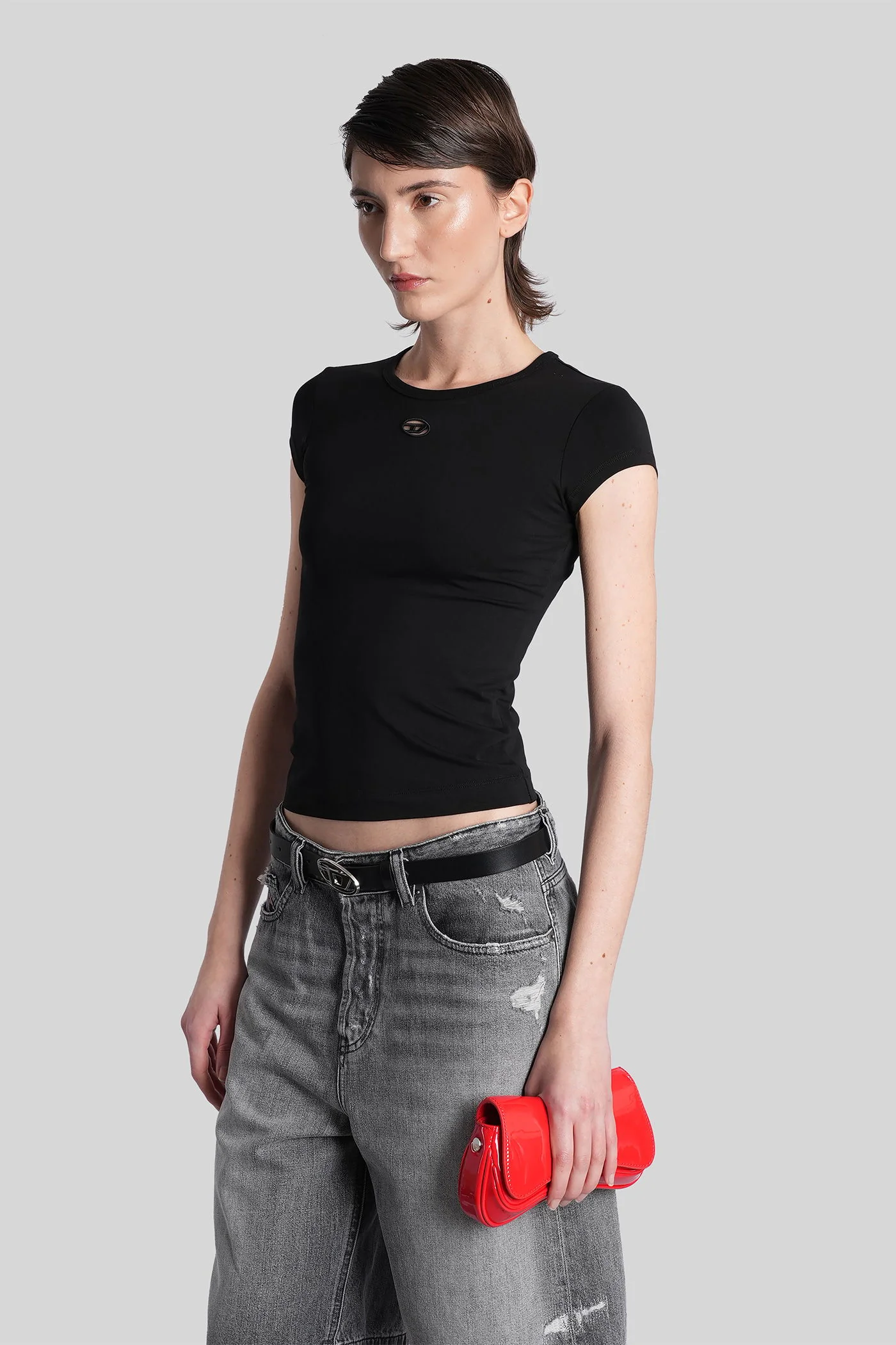 T-angie-od T-Shirt in black cotton - Image 4