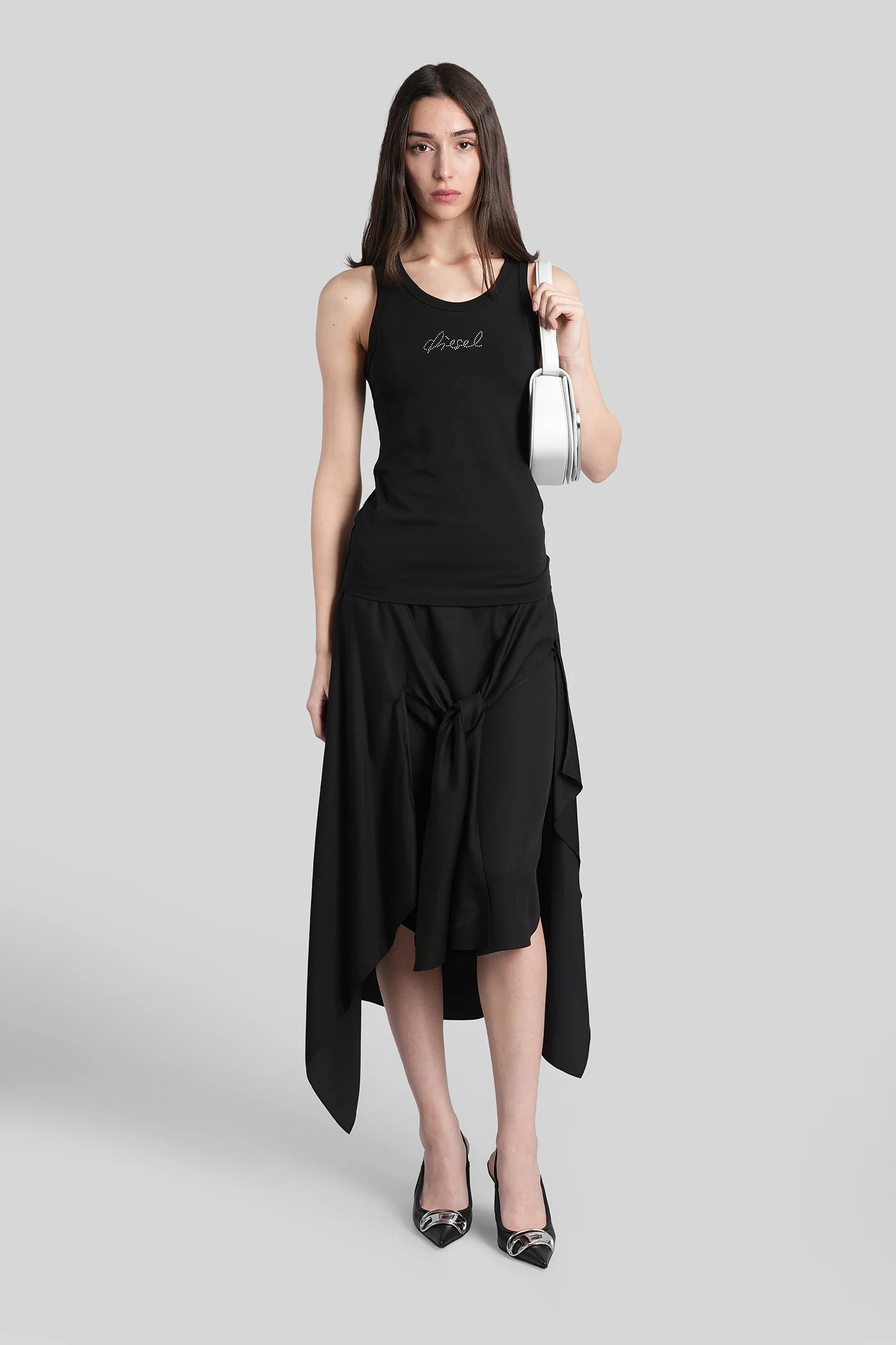 T-anky tank Top in black cotton - Image 2