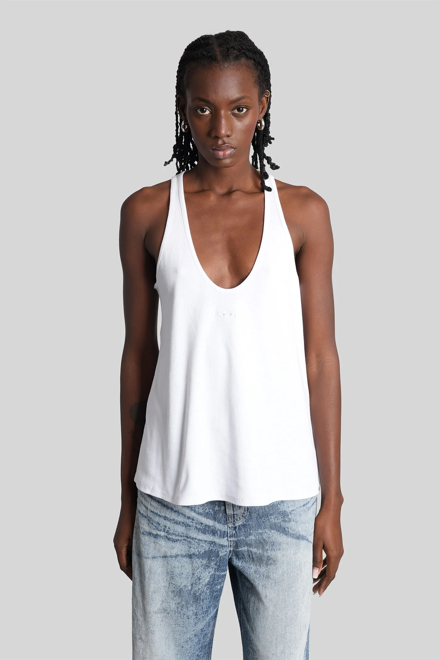 T-ipsya-lkds tank Top in white cotton