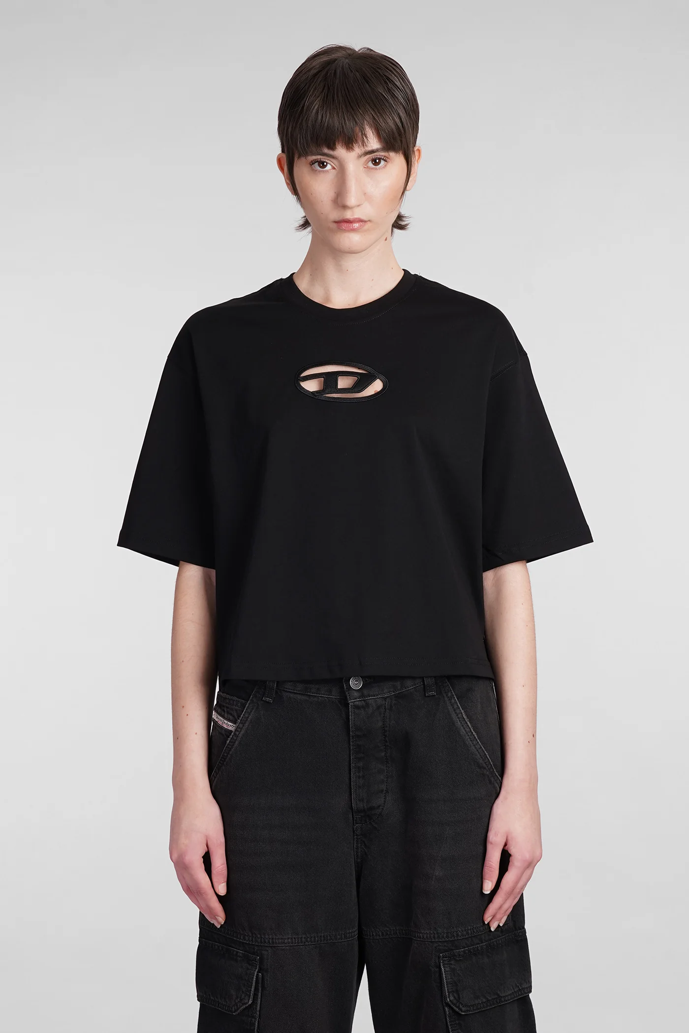 T-Shirt in black cotton