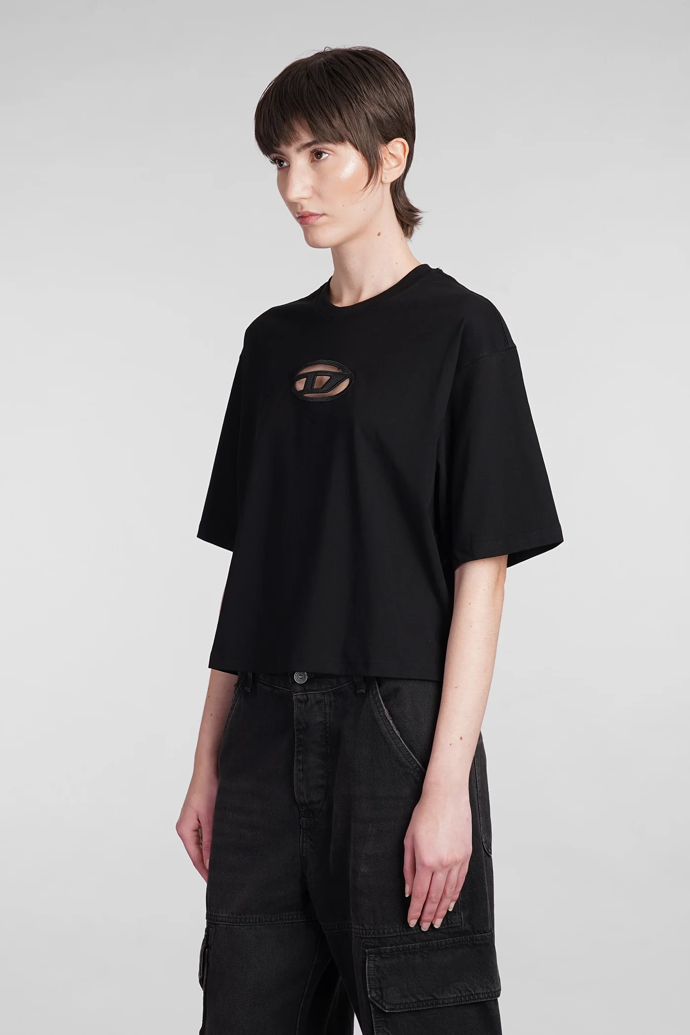 T-Shirt in black cotton - Image 4