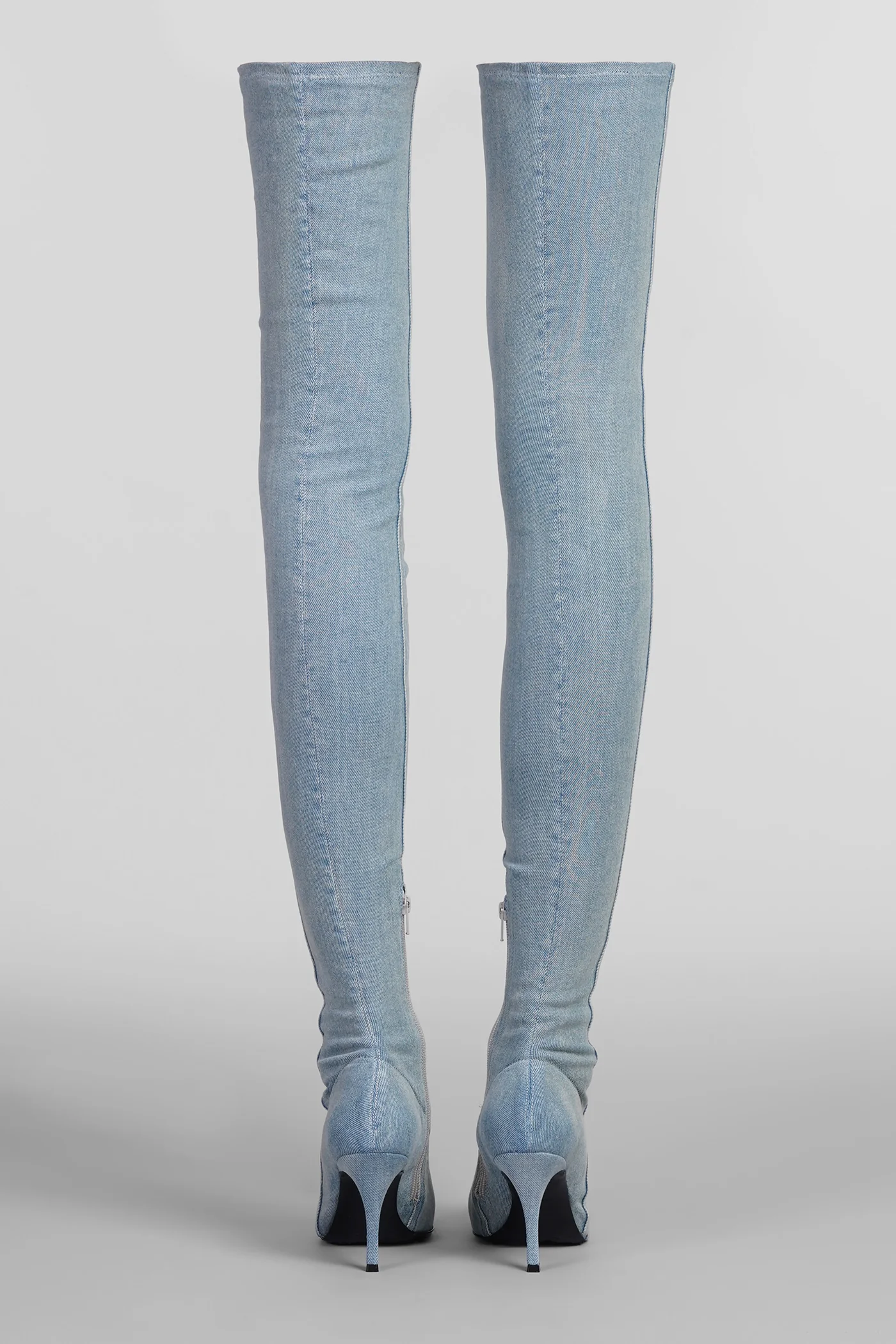 Venus d High heels boots in cyan denim - Image 4