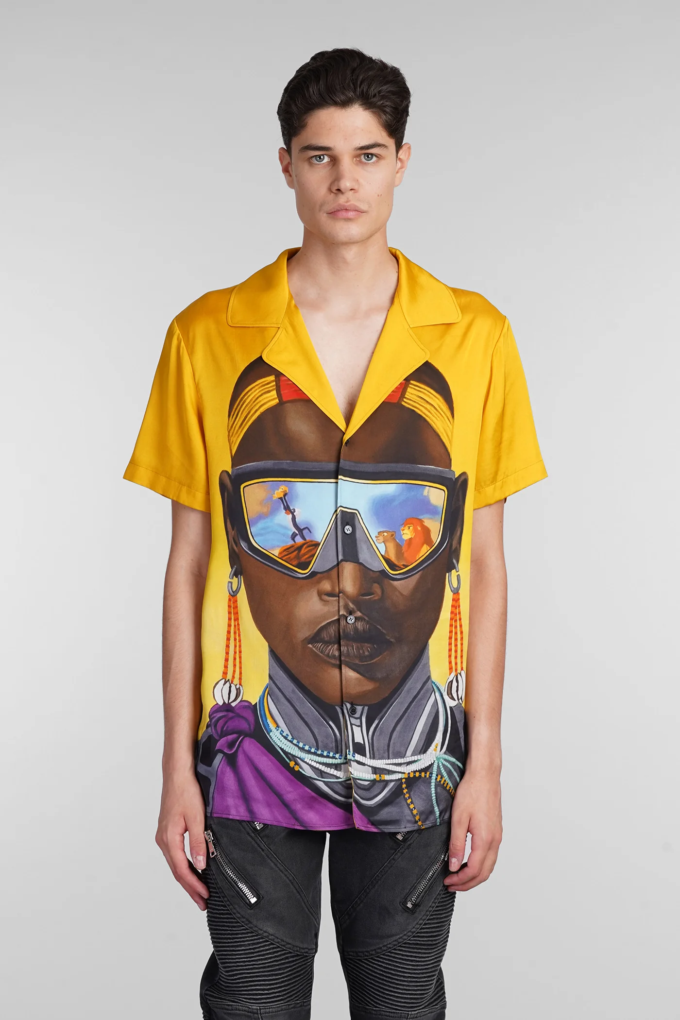 Shirt in yellow viscose