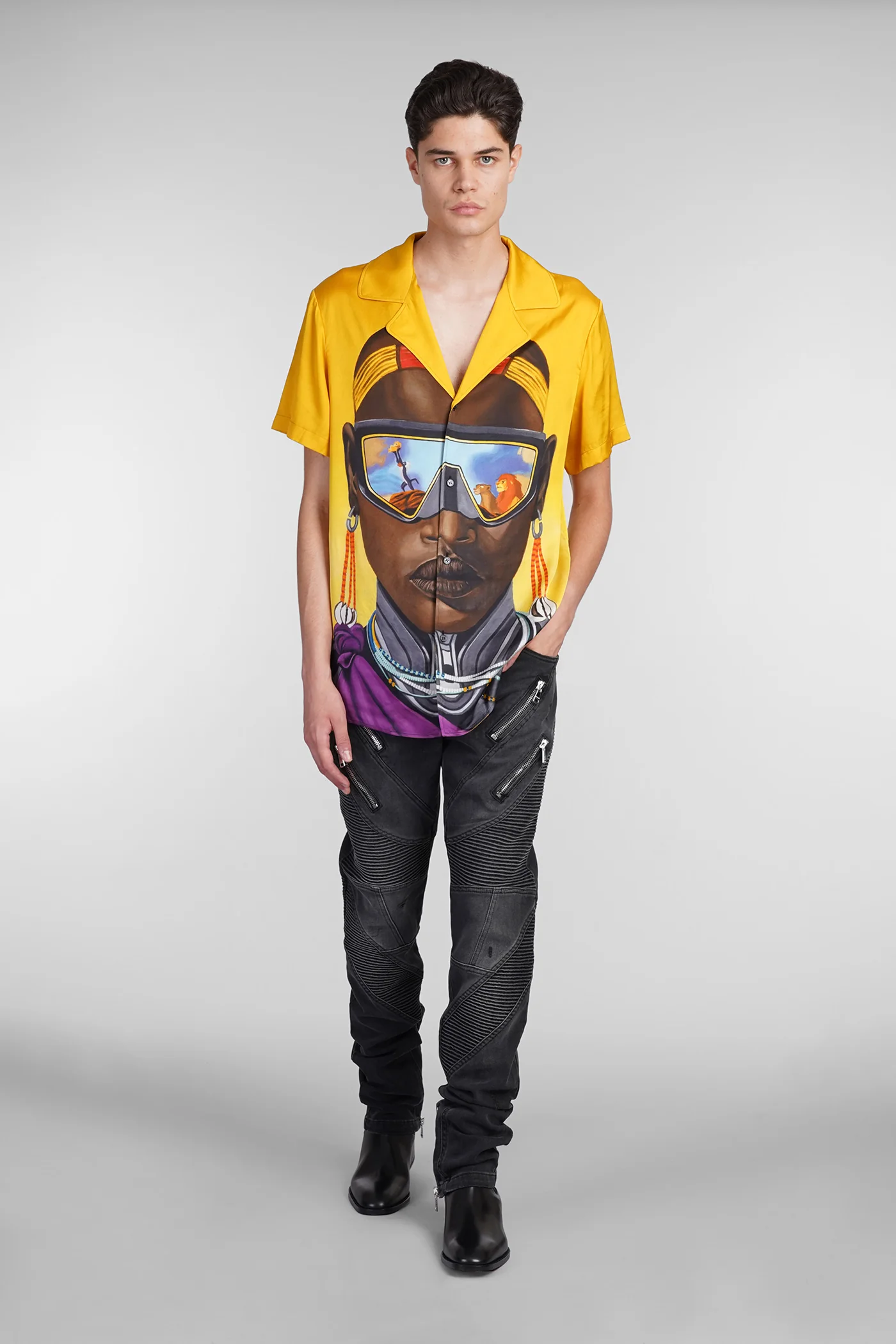 Shirt in yellow viscose - Image 2