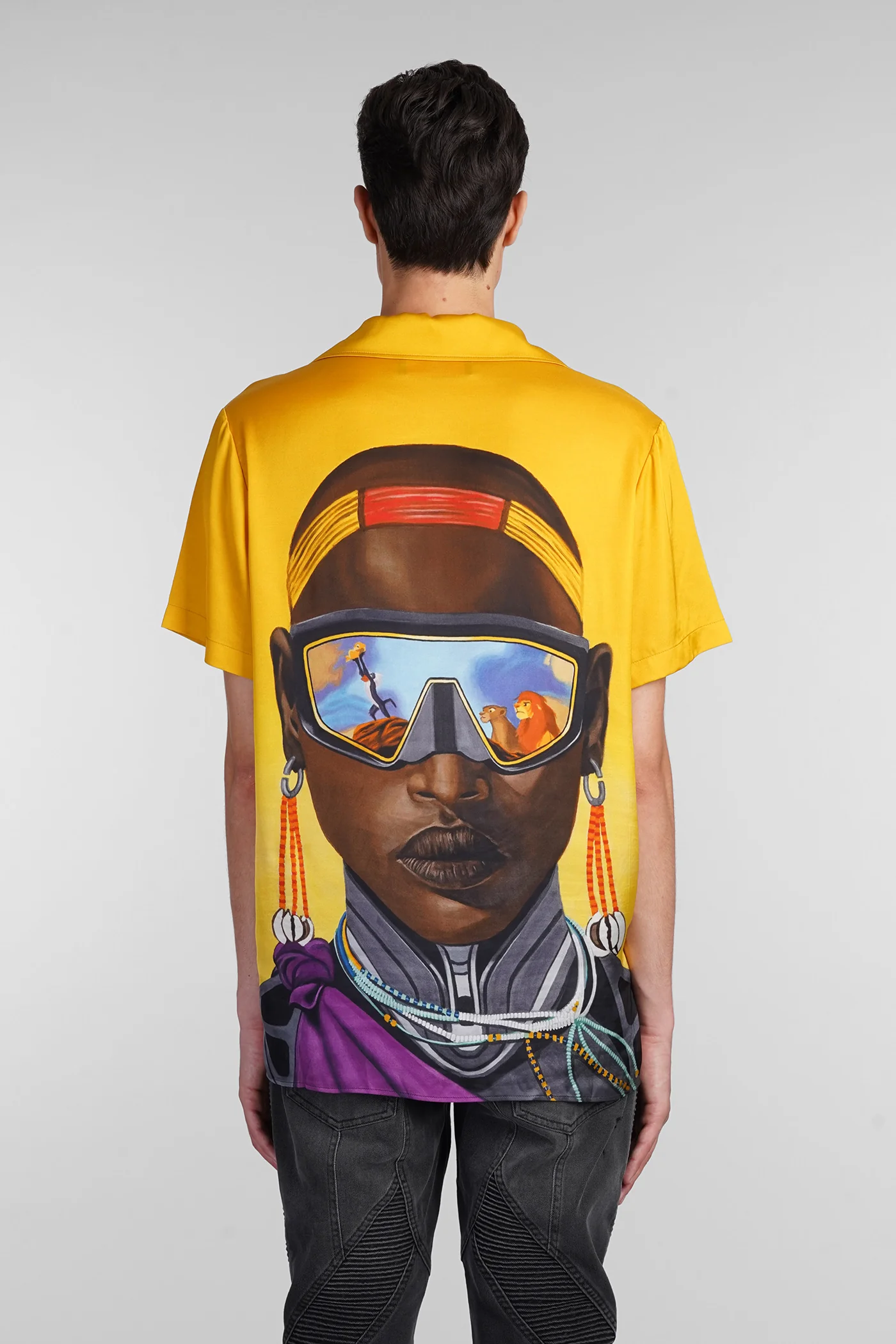 Shirt in yellow viscose - Image 3