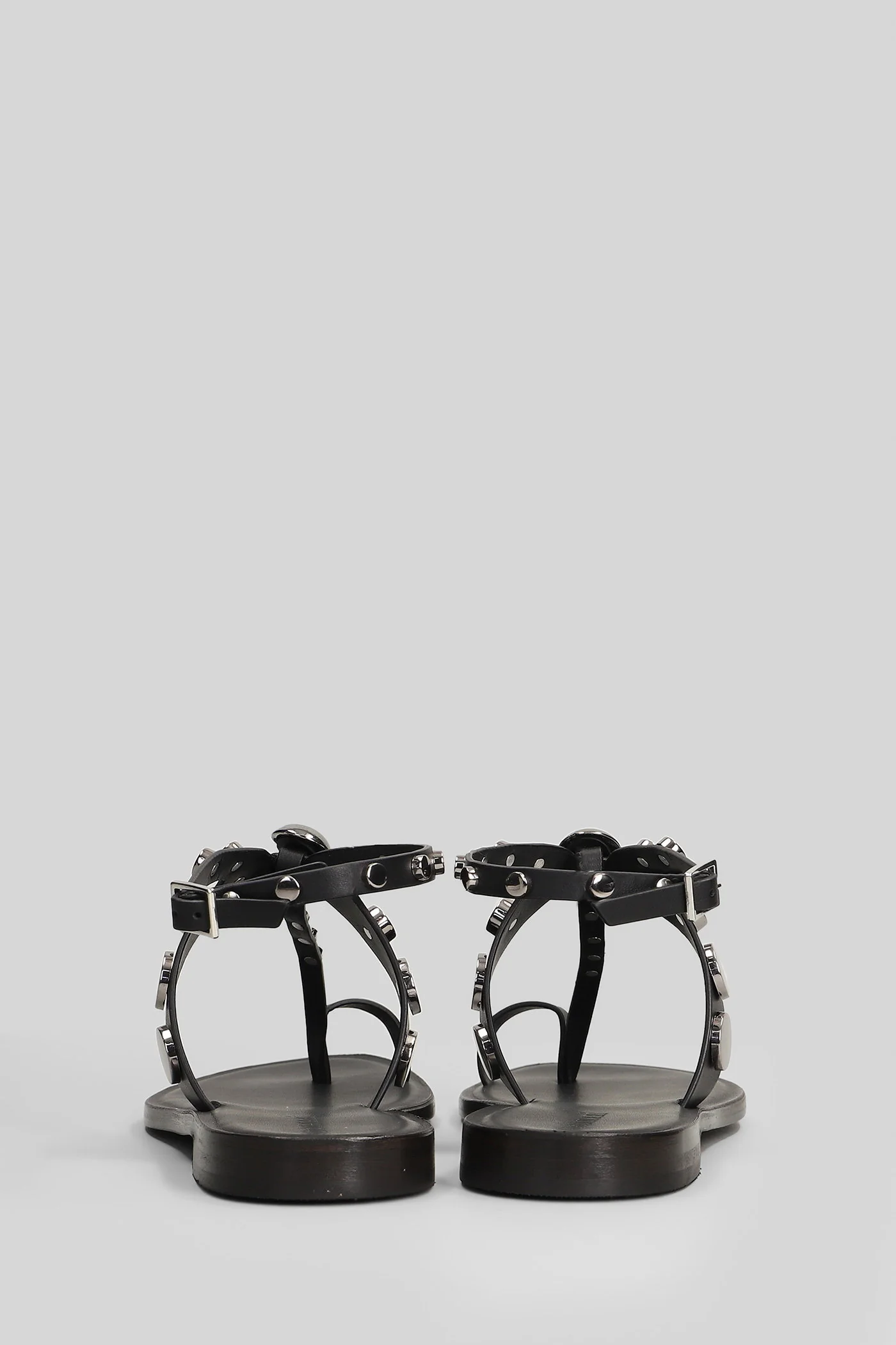 Flat sandal-slipper in black leather - Image 4