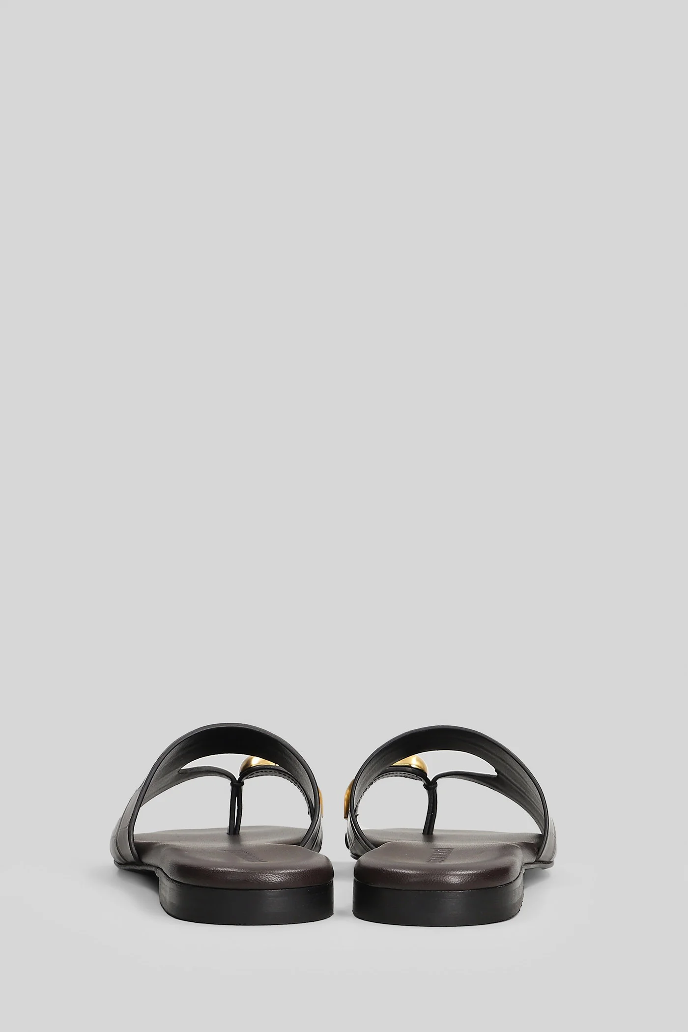 Flat sandal-slipper in brown leather - Image 4