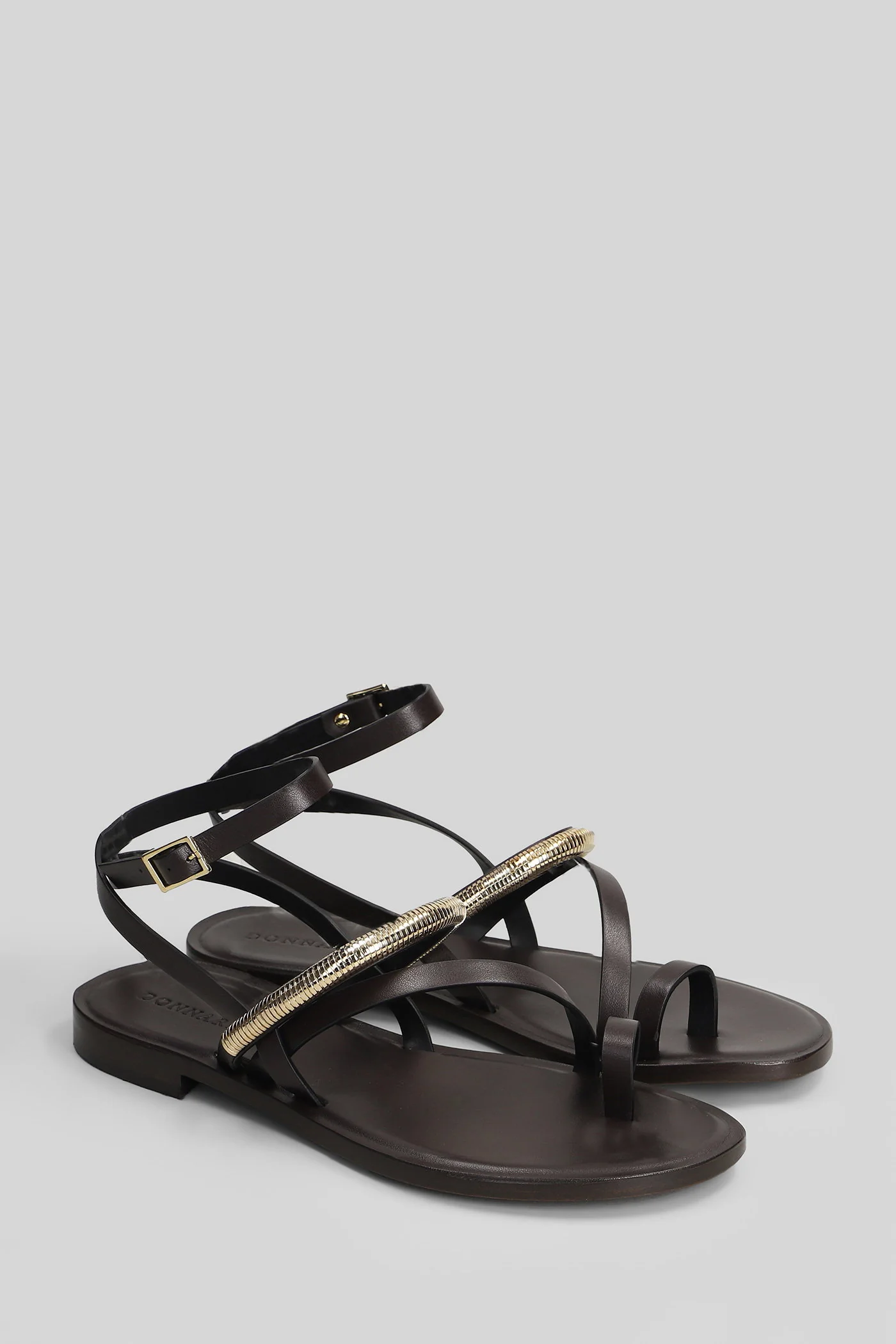 Flat sandal-slipper in brown leather - Image 2