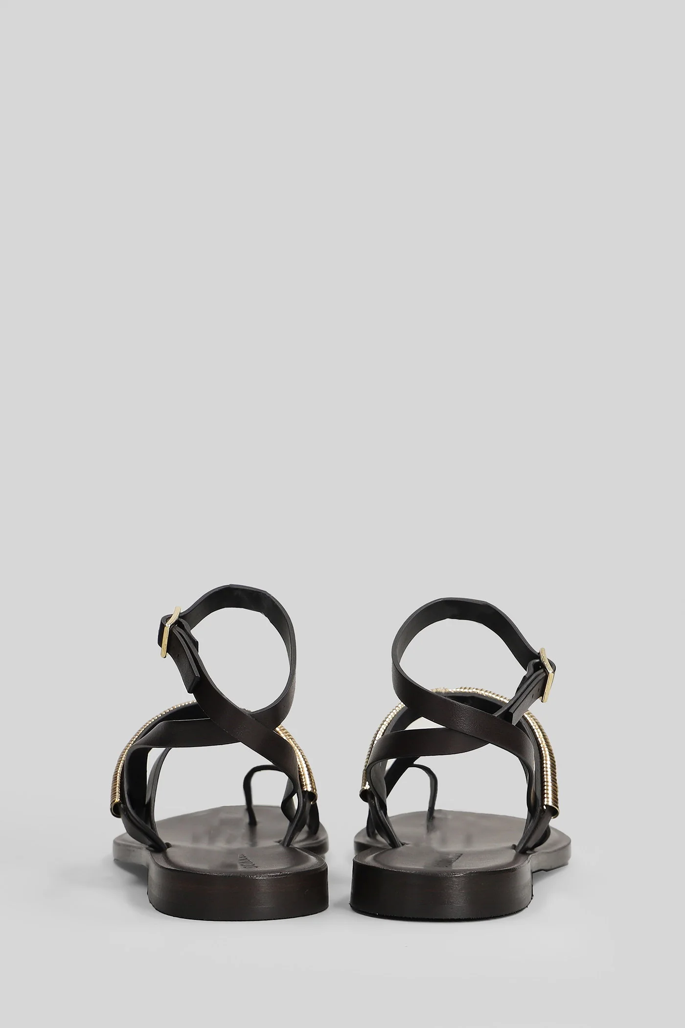 Flat sandal-slipper in brown leather - Image 4