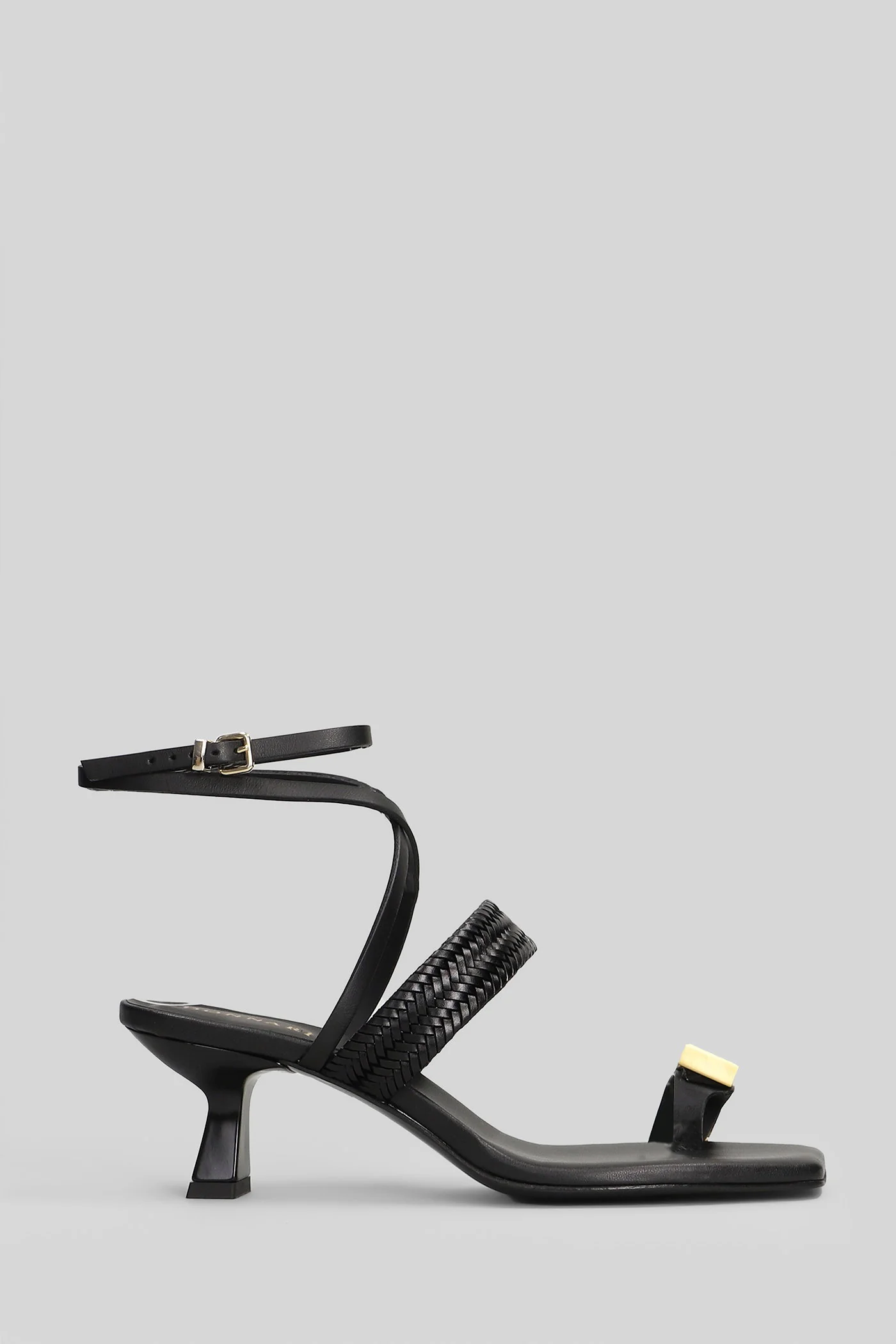 Sandals in black leather