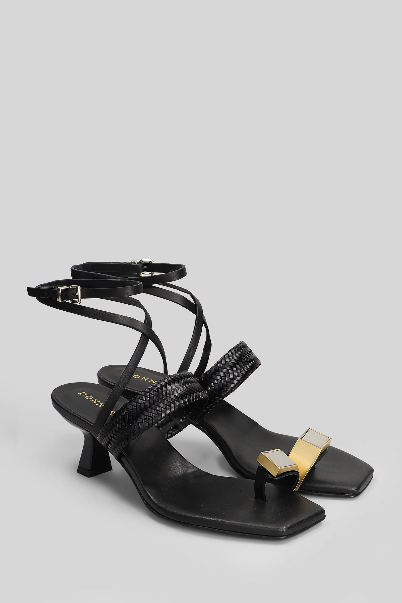 Sandals in black leather - Image 2