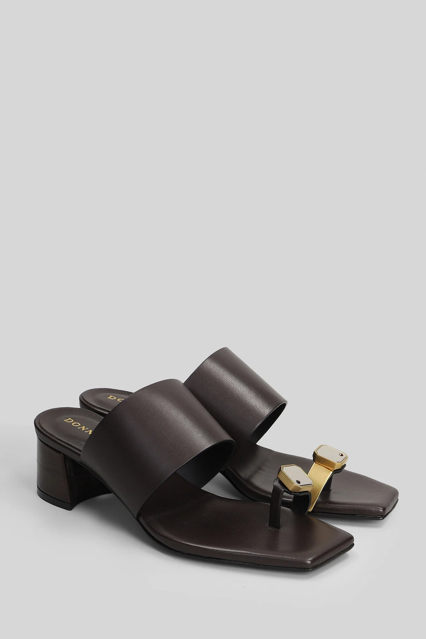 Sandals in brown leather - Image 2