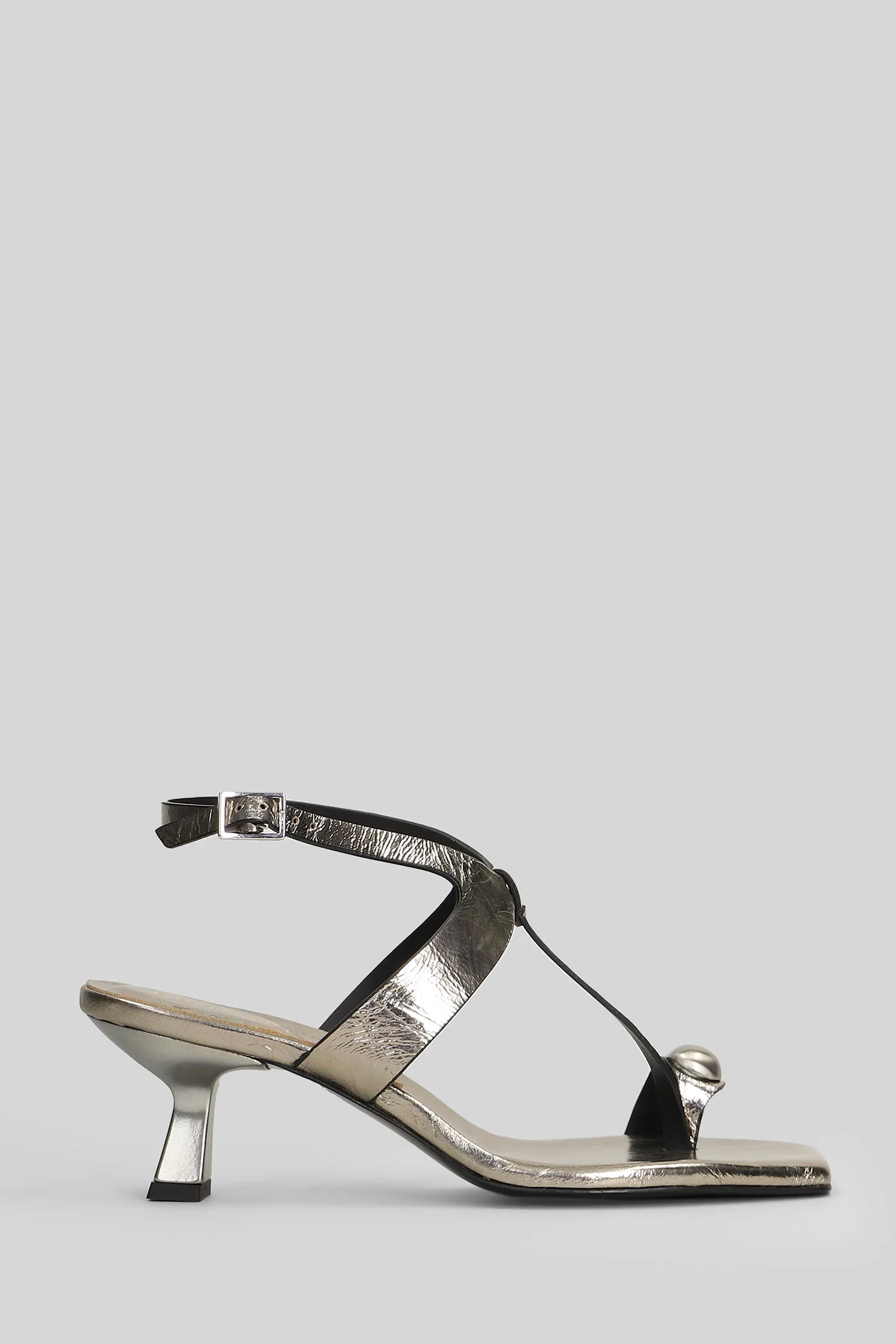 Sandals in Gunmetal leather