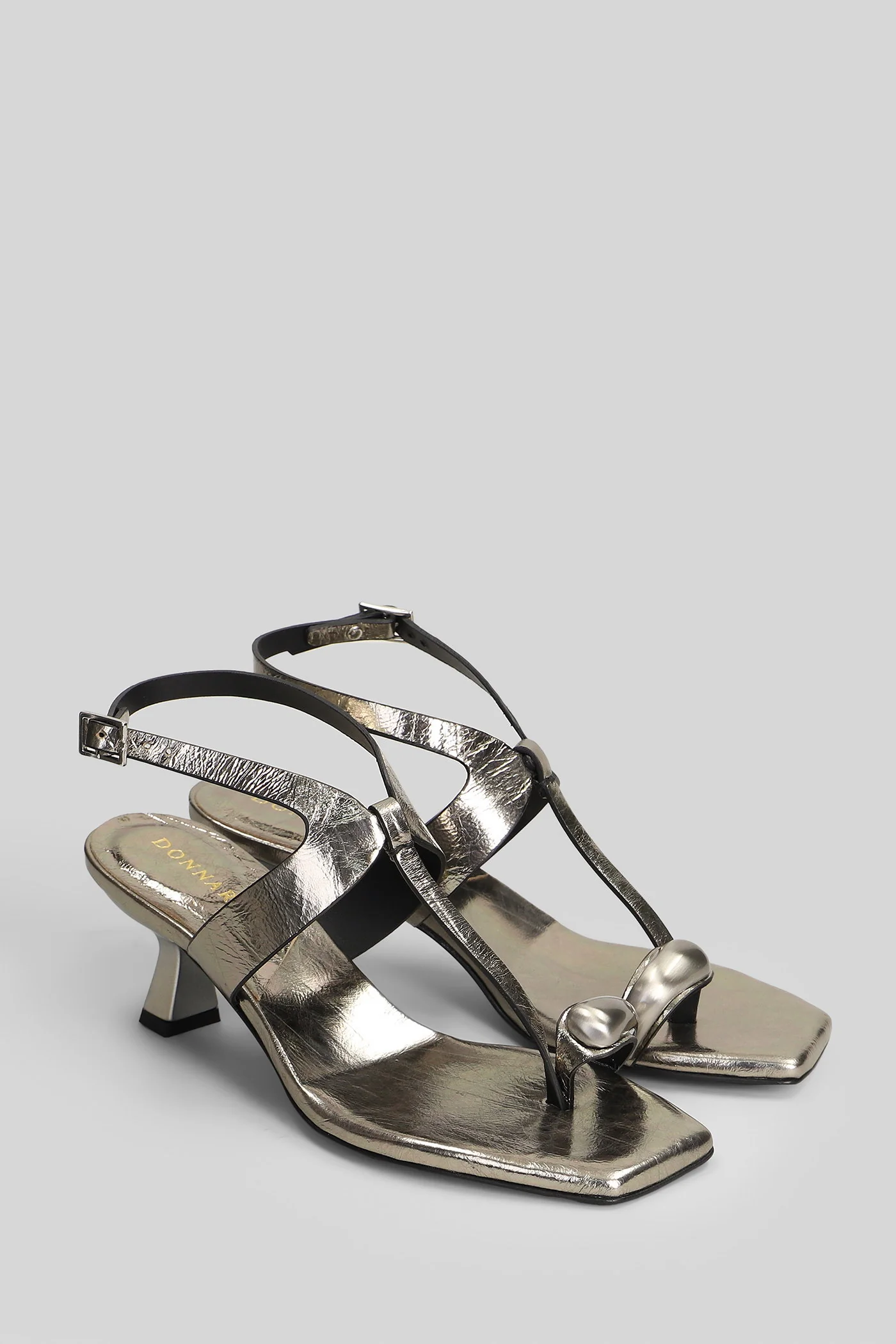 Sandals in Gunmetal leather - Image 2