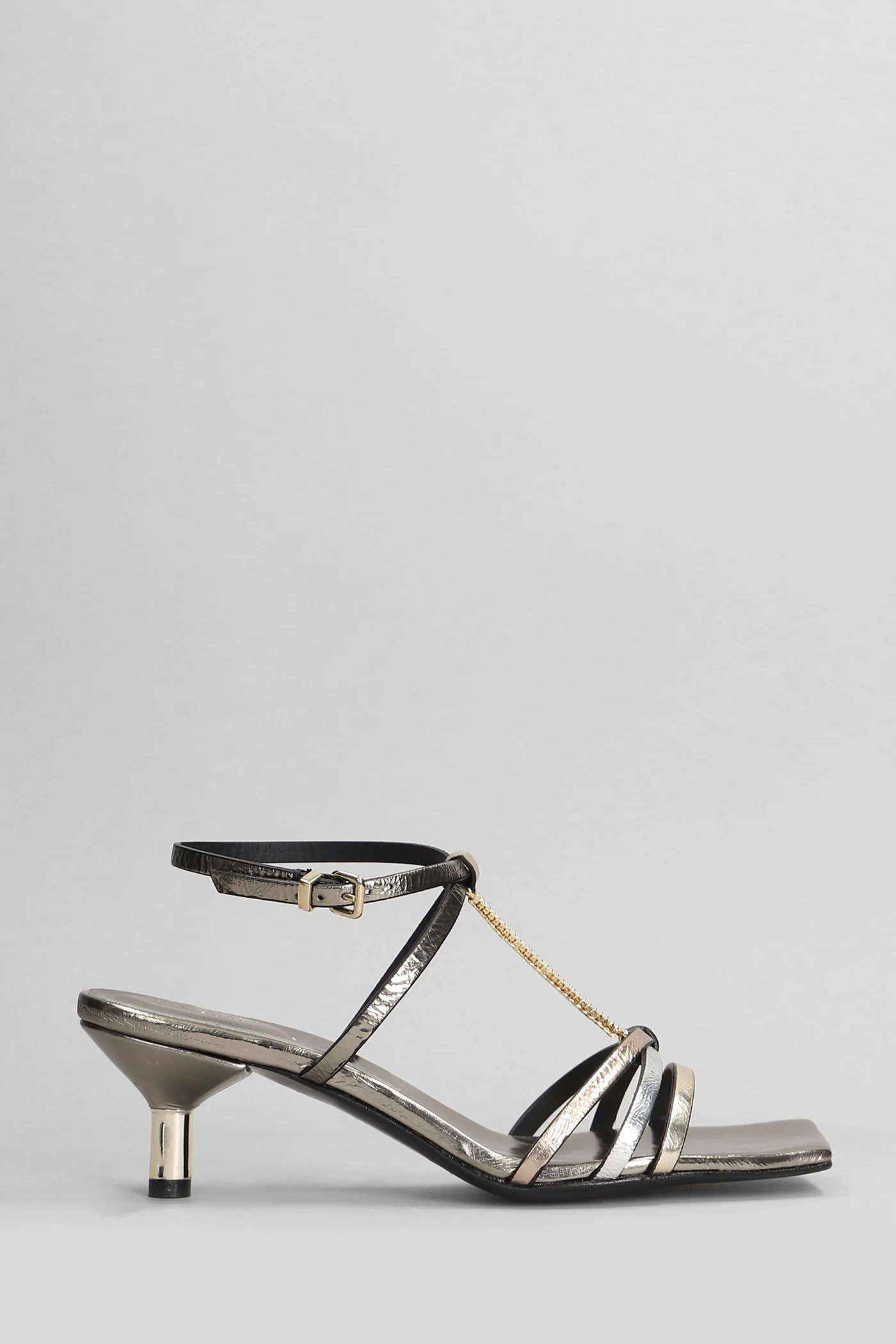 Sandals in multicolor leather
