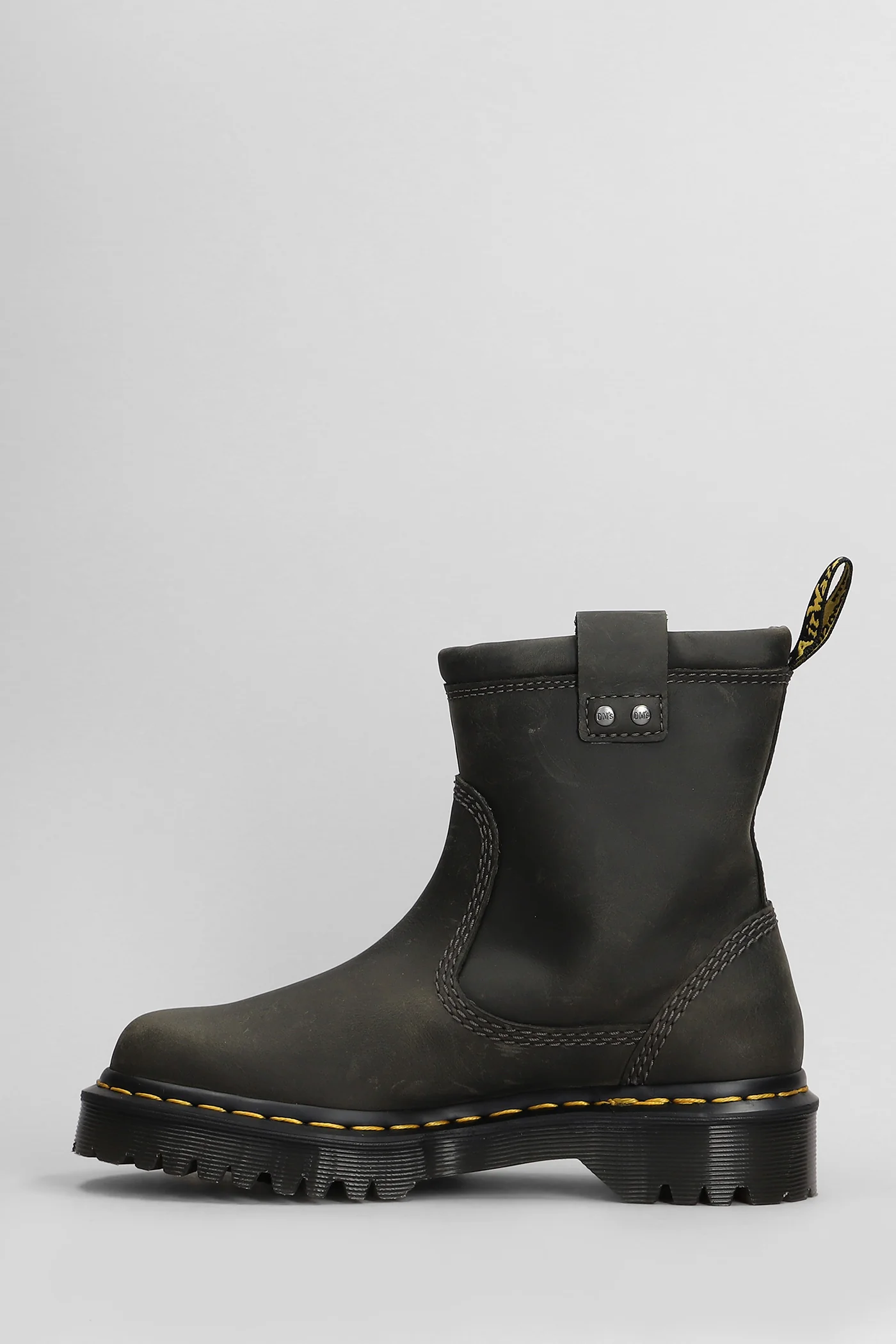 Anistone Lo Combat boots in grey leather - Image 3