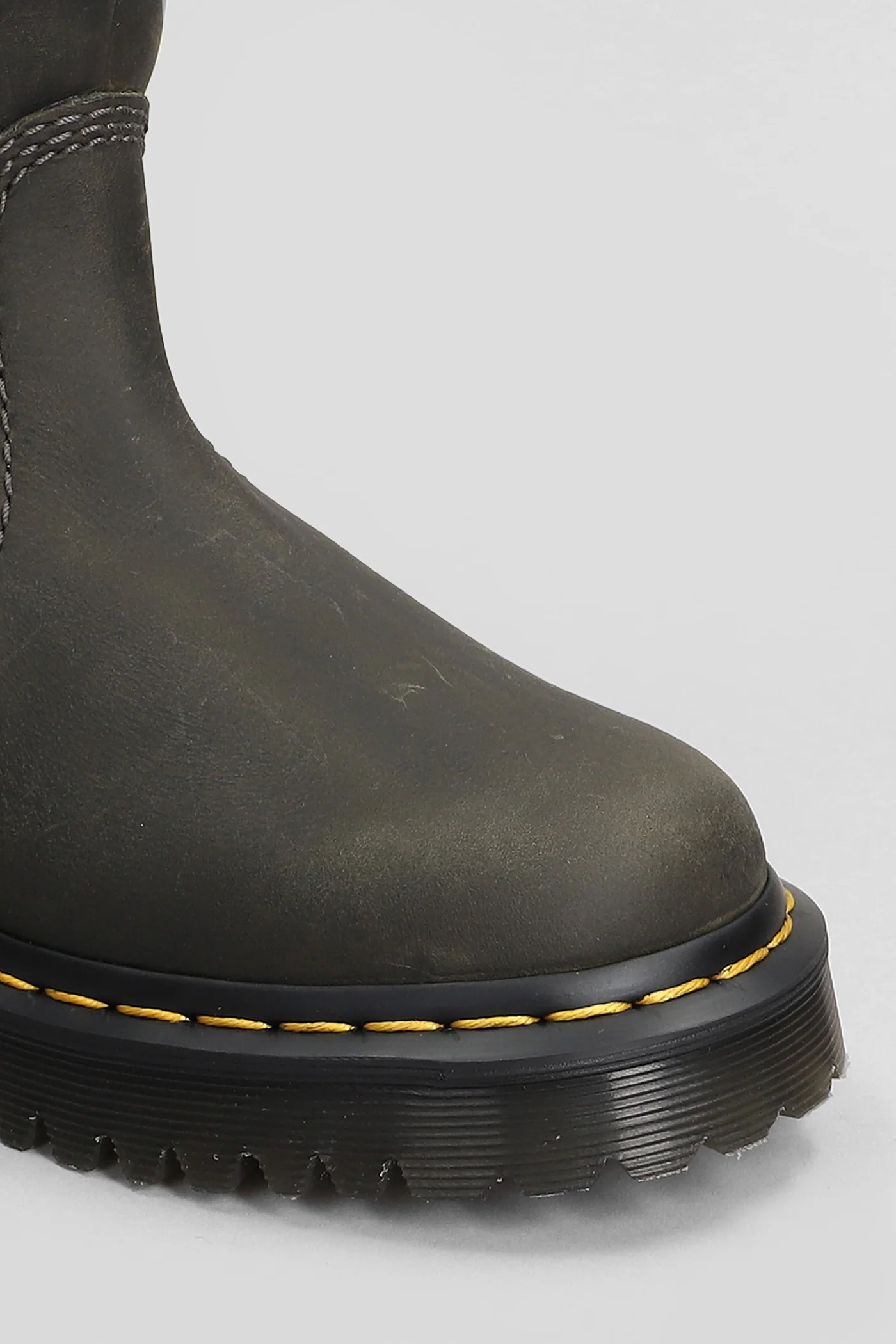 Anistone Lo Combat boots in grey leather - Image 5