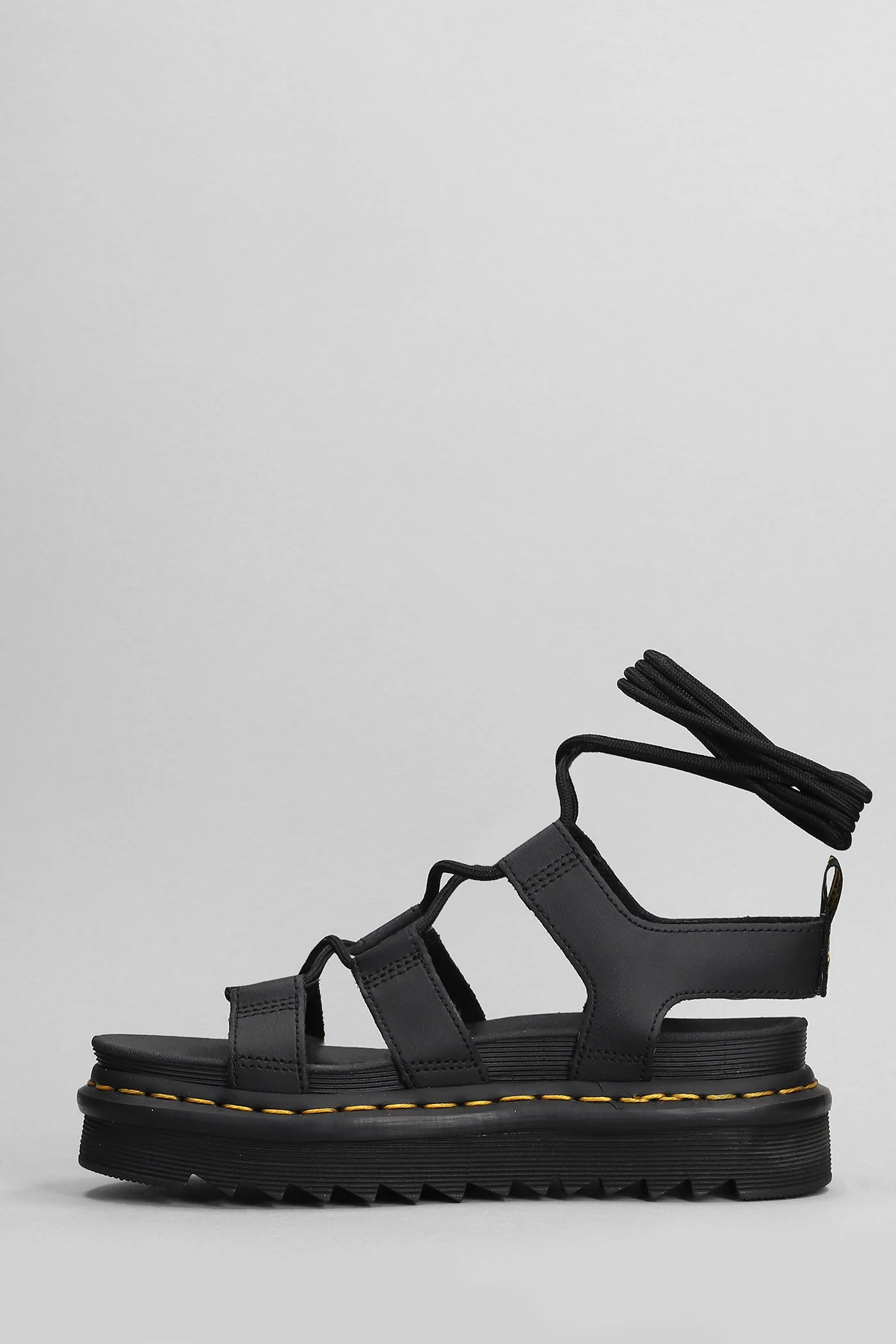 Nartilla Sandals in black leather - Image 3