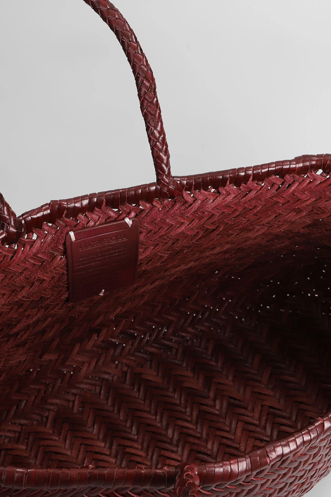 Bamboo Triple Jump Tote in bordeaux leather - Image 4