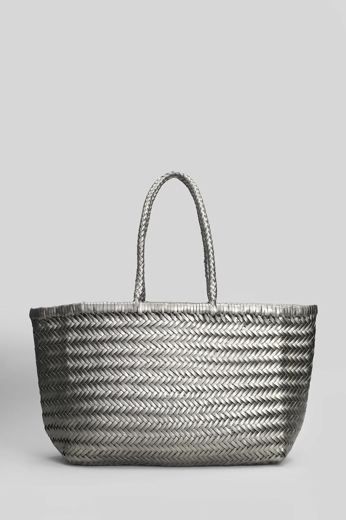 Bamboo Triple Jump Tote in Gunmetal leather