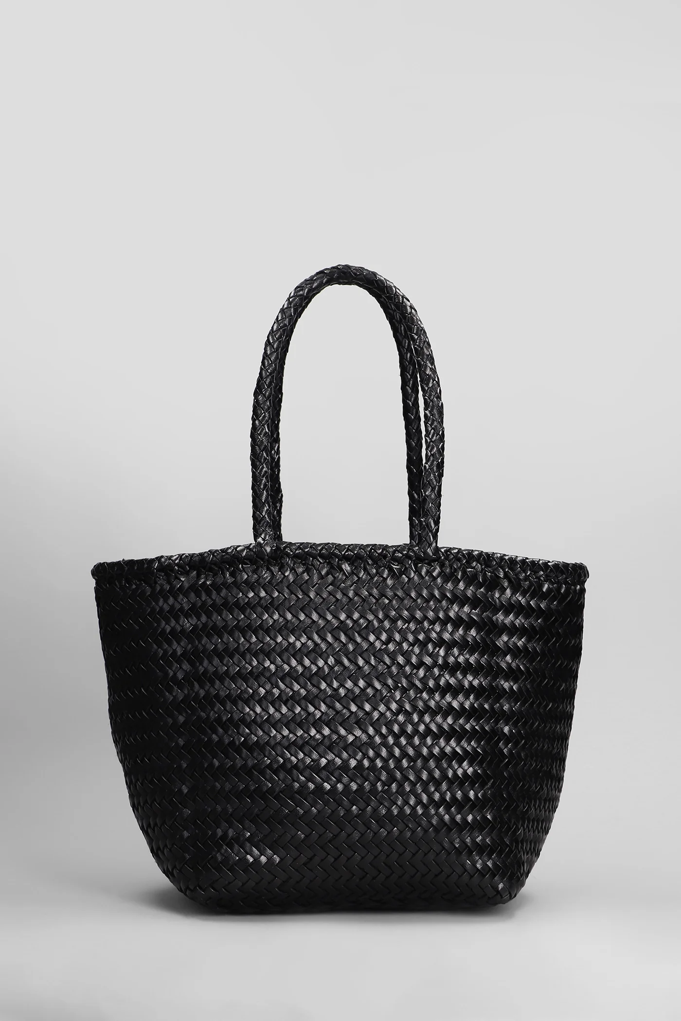 Grace Basket Small Tote in black leather - Image 3