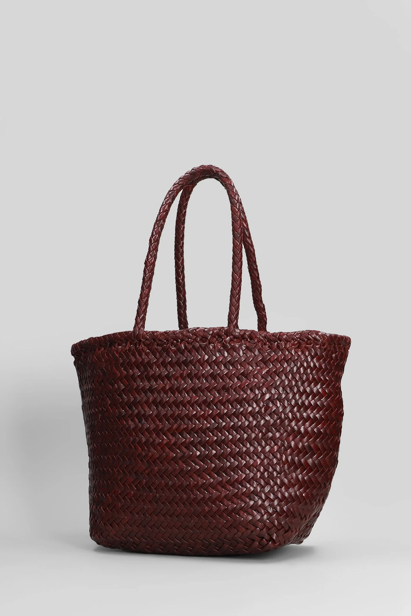 Grace Basket Small Tote in bordeaux leather - Image 2