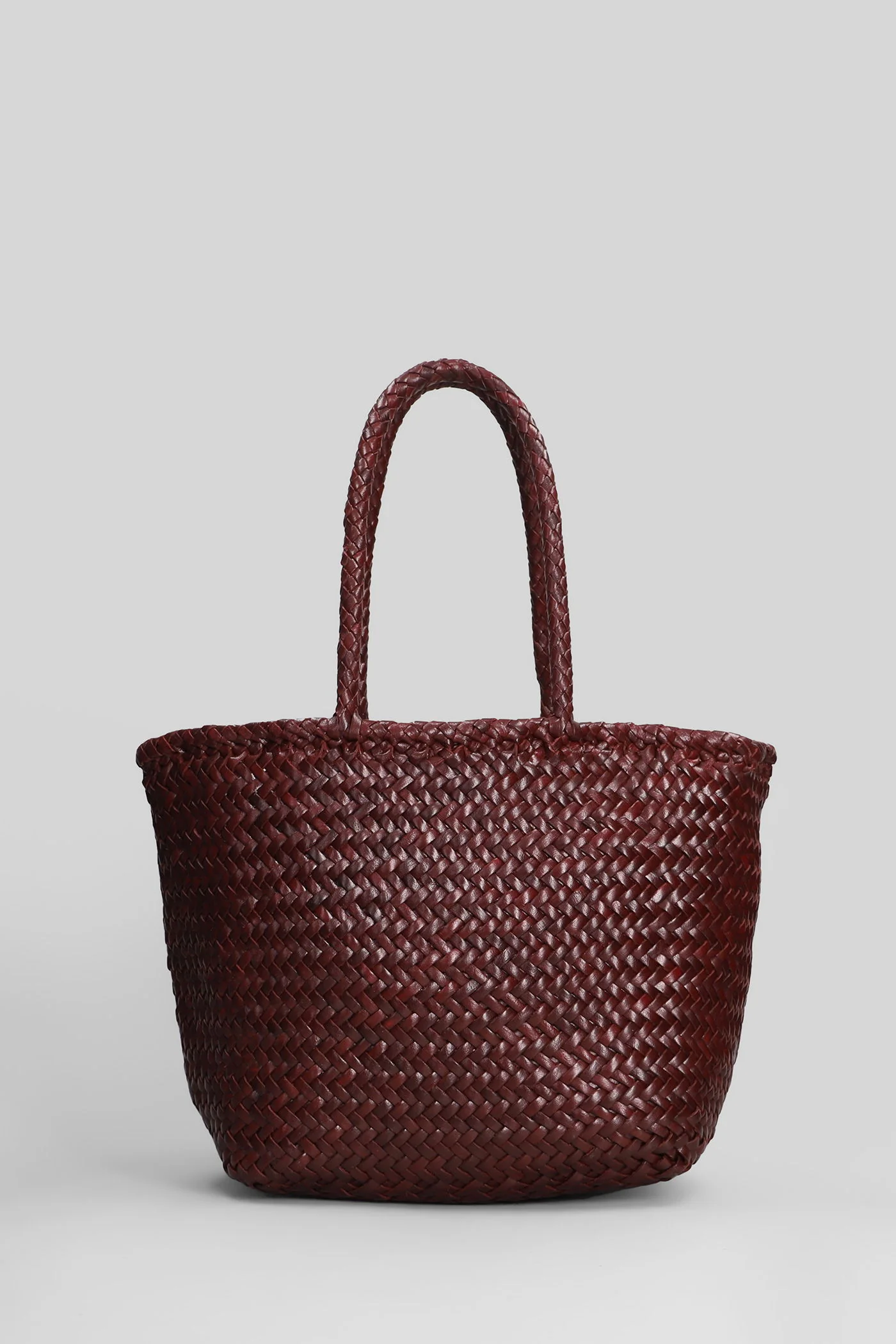 Grace Basket Small Tote in bordeaux leather - Image 3