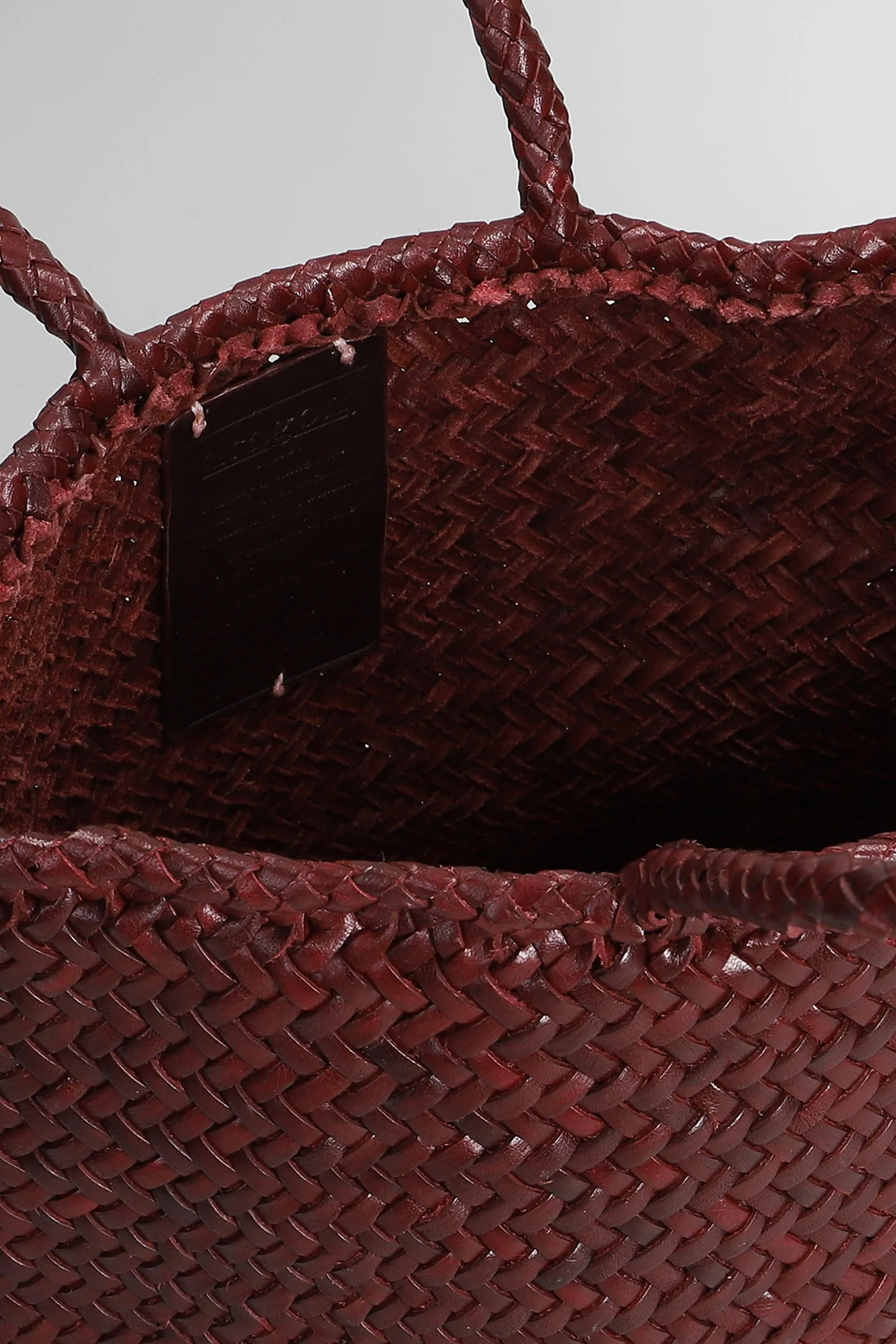 Grace Basket Small Tote in bordeaux leather - Image 4