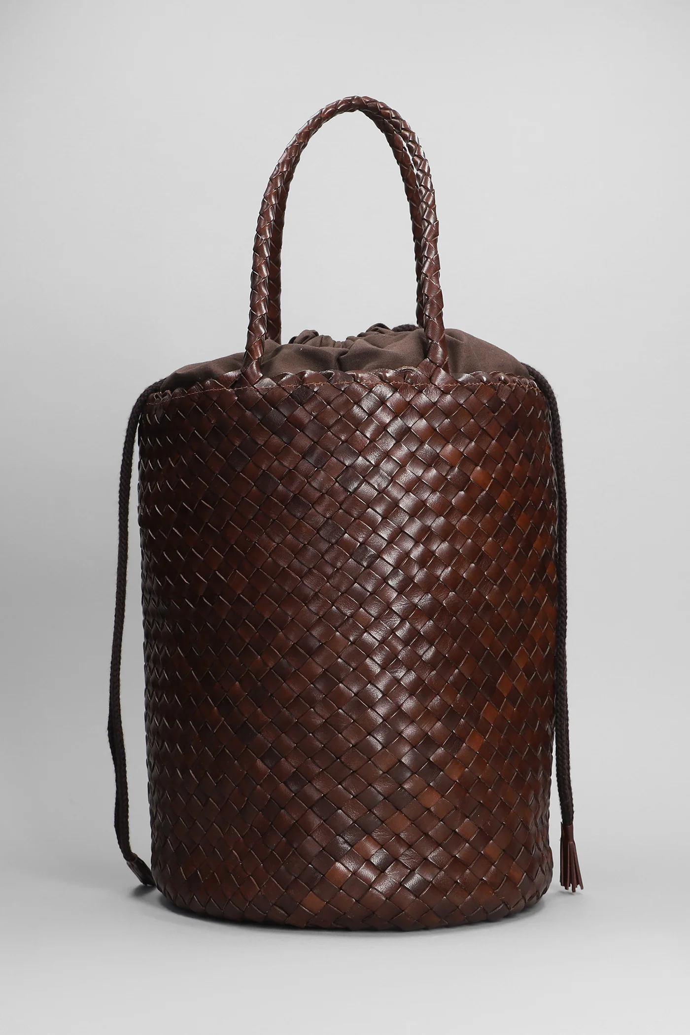 Jacky Bucket Hand bag in brown leather - Image 3