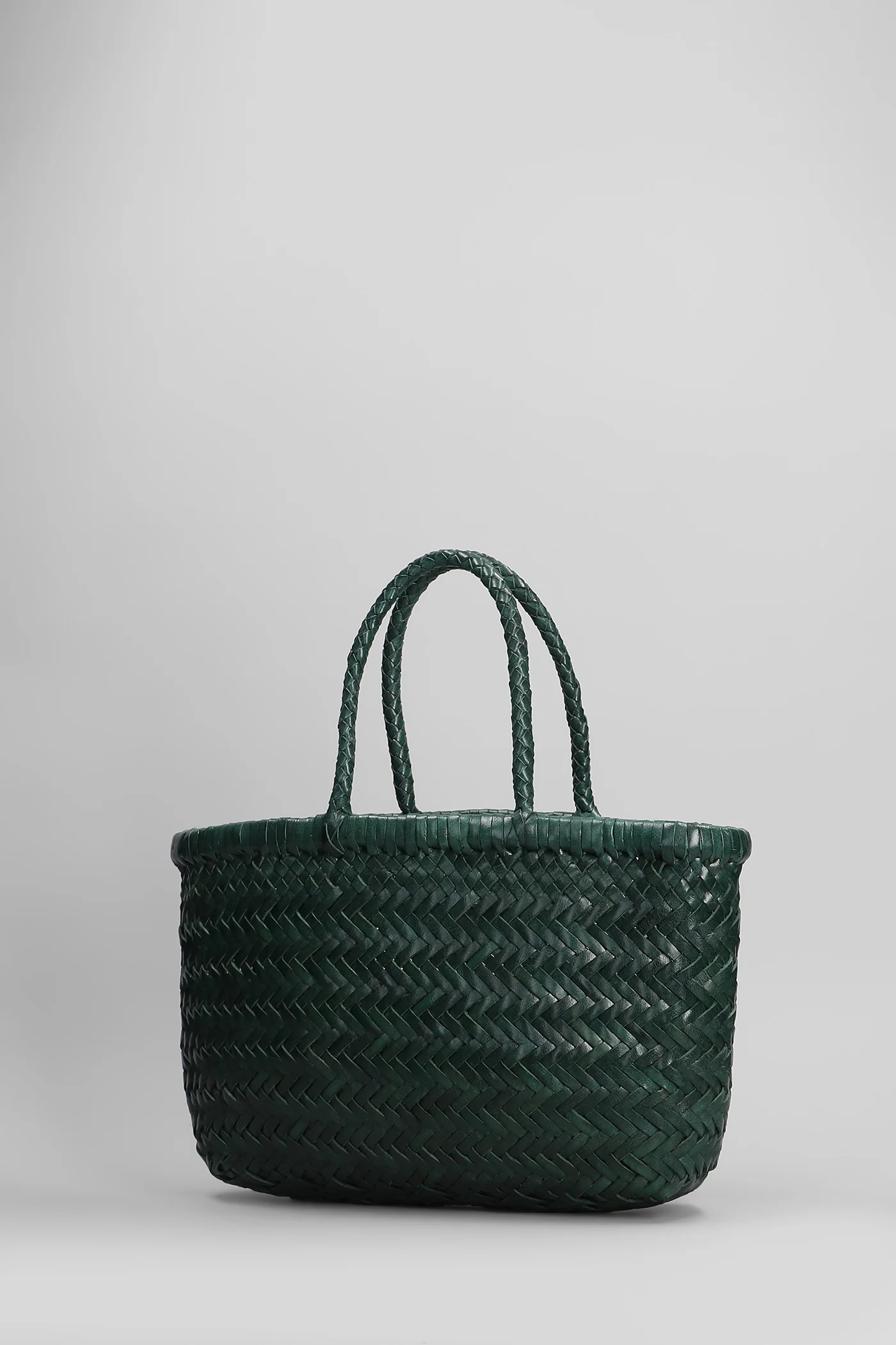 Mini Flat Gora Baske Hand bag in green leather - Image 2