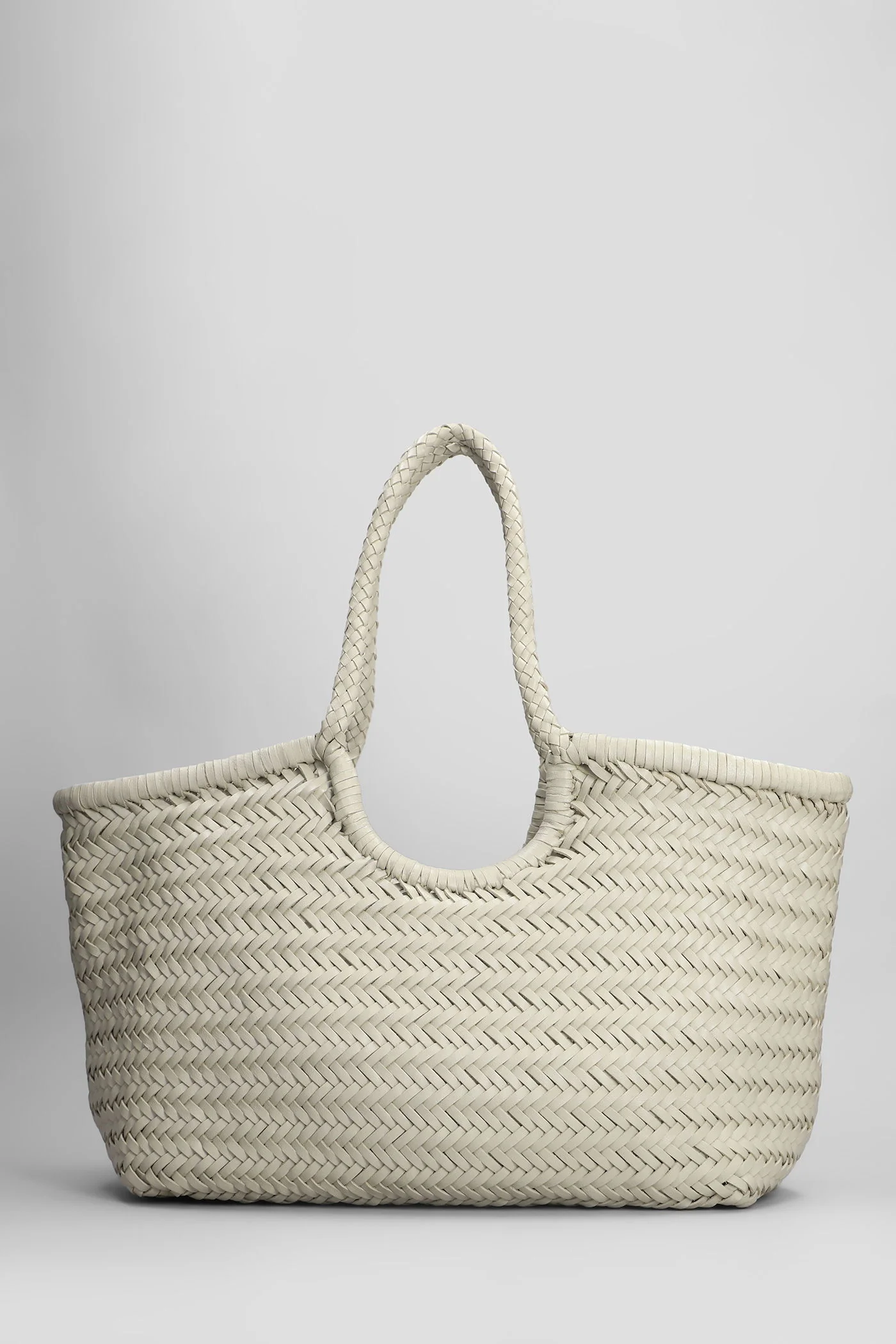 Nantucket Basket Big Tote in beige leather - Image 3