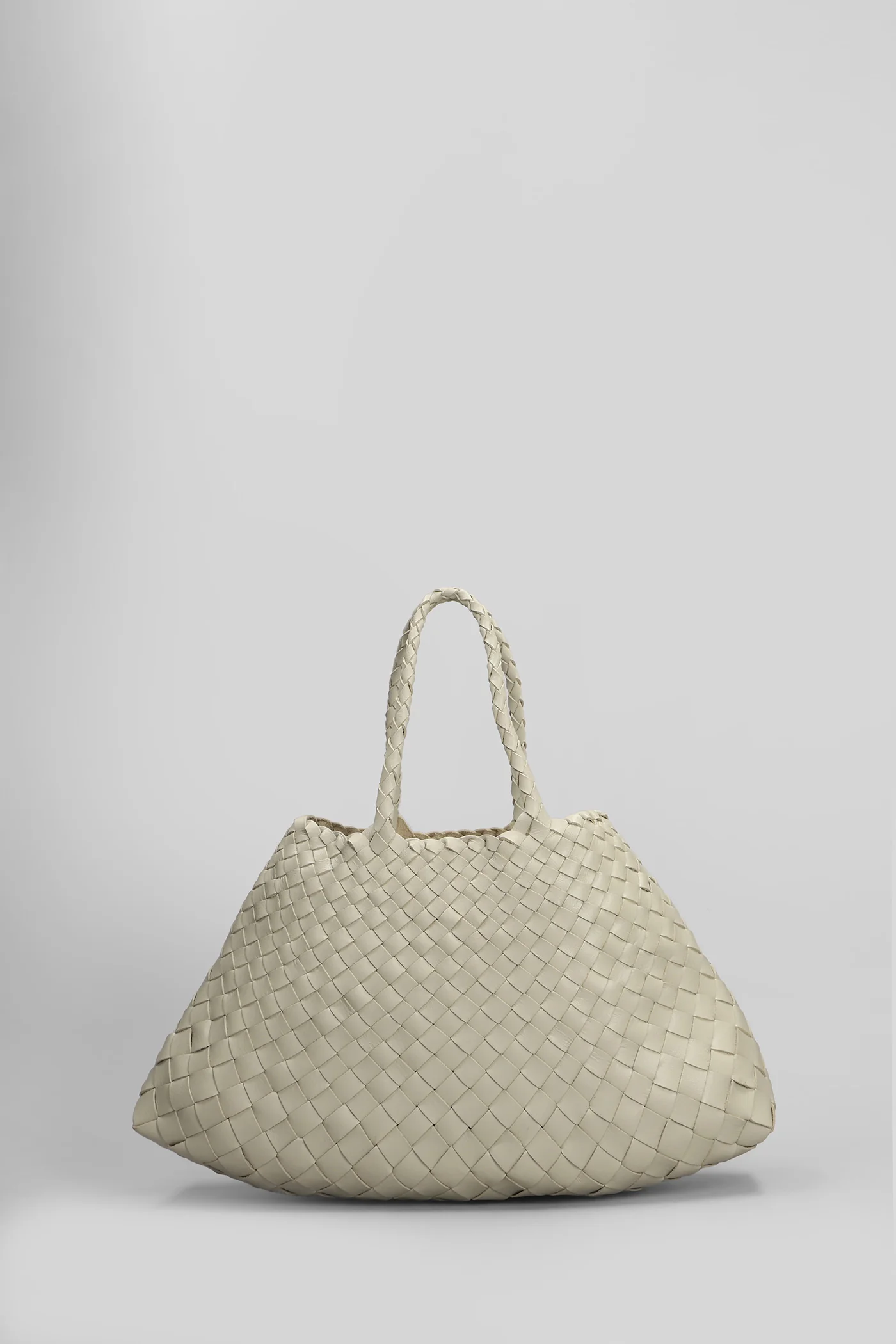 Santa Croce Small Tote in beige leather - Image 3
